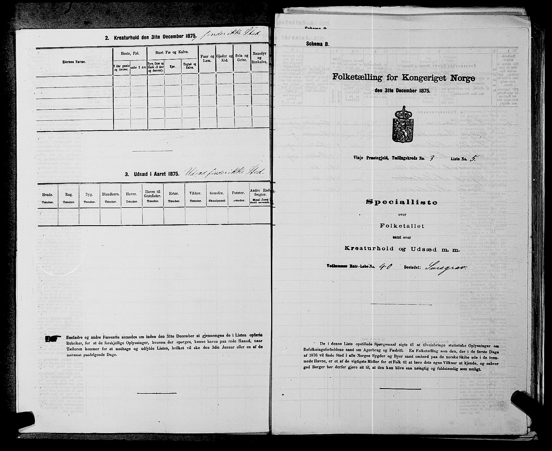 SAKO, 1875 census for 0834P Vinje, 1875, p. 235