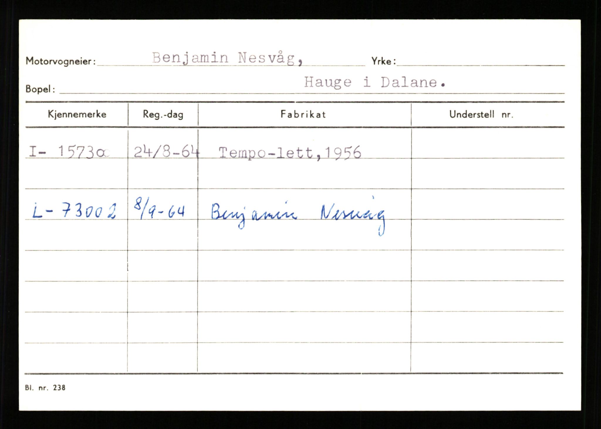 Stavanger trafikkstasjon, AV/SAST-A-101942/0/G/L0004: Registreringsnummer: 15497 - 22957, 1930-1971, p. 161