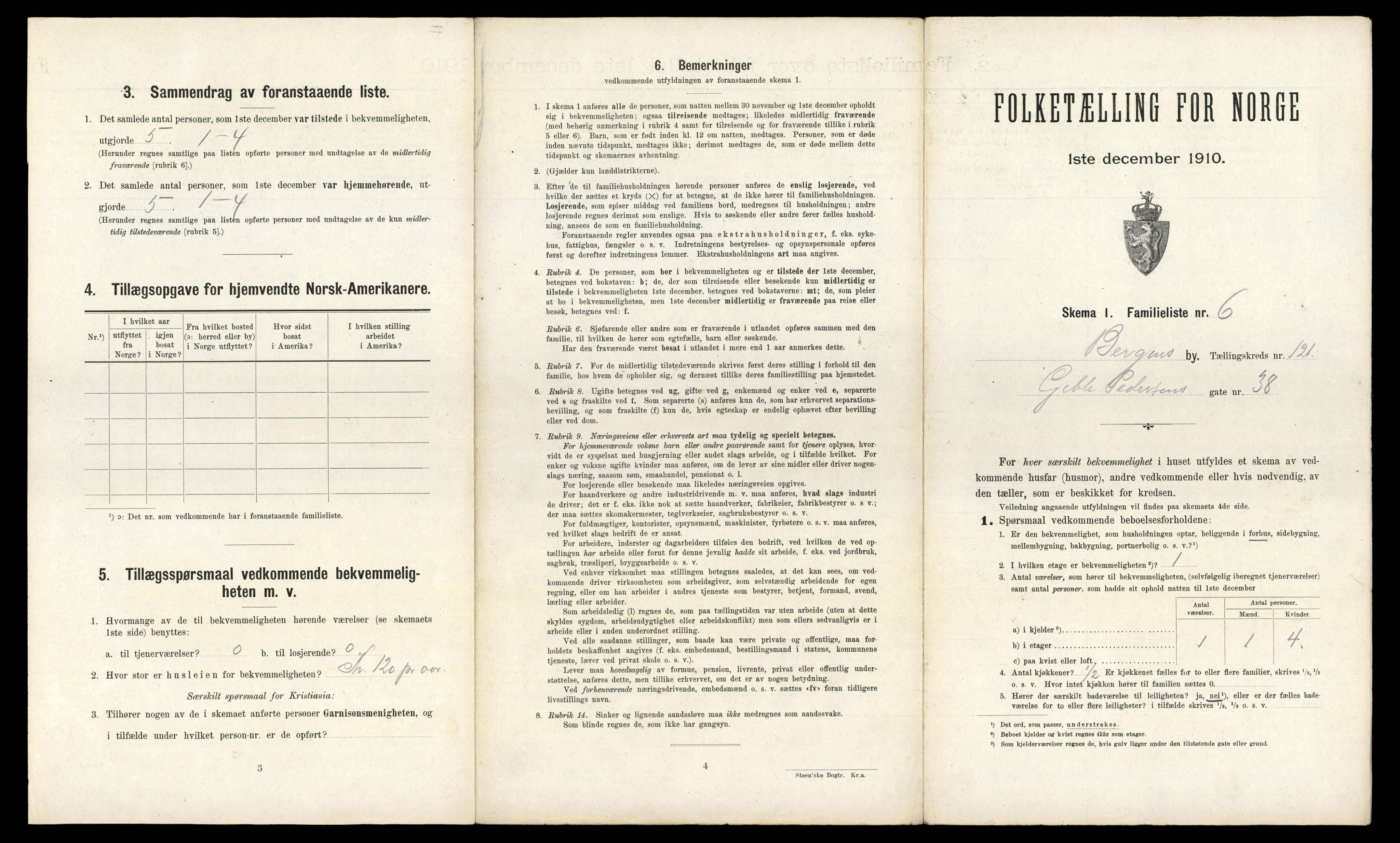 RA, 1910 census for Bergen, 1910, p. 42167