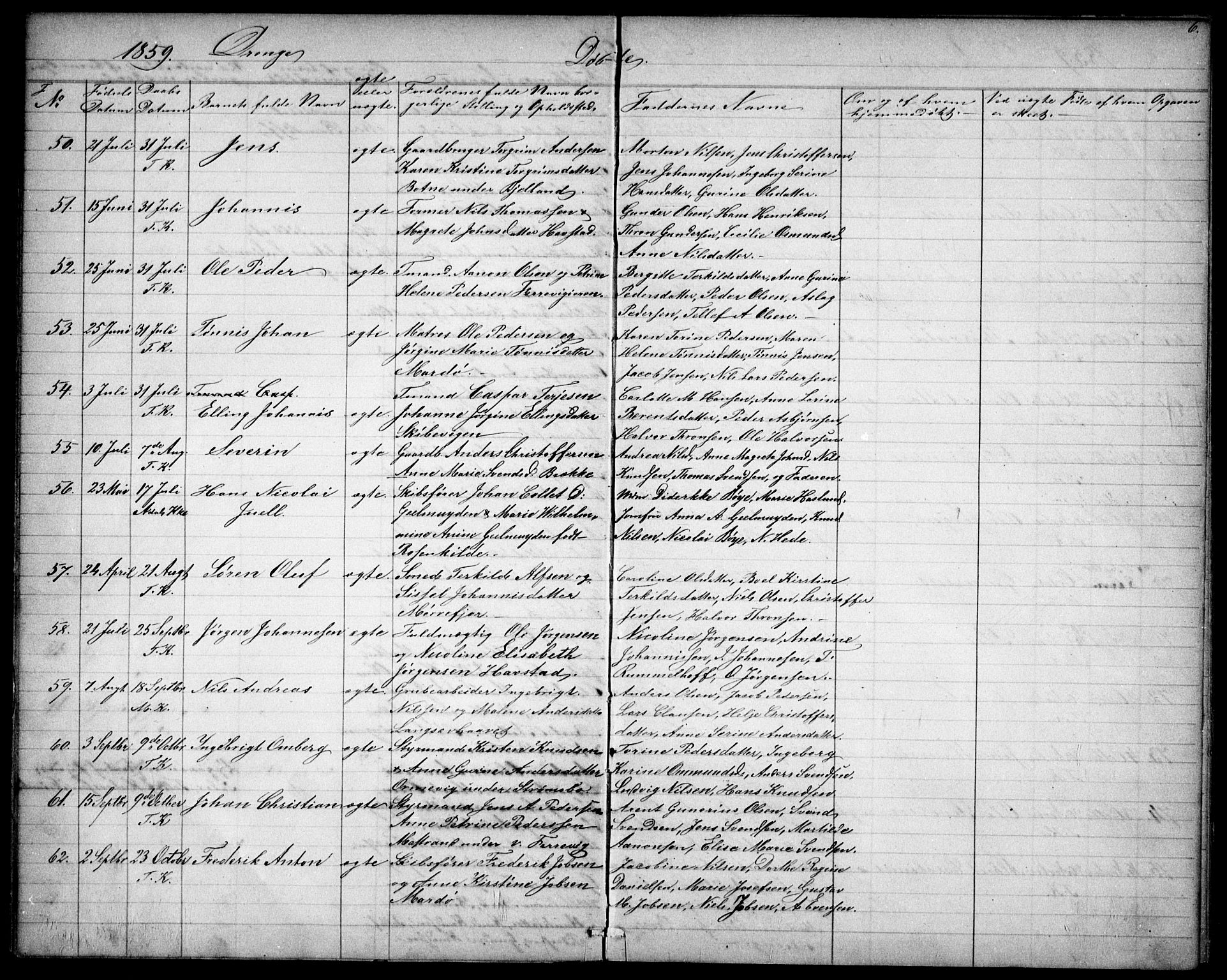 Tromøy sokneprestkontor, AV/SAK-1111-0041/F/Fb/L0003: Parish register (copy) no. B 3, 1859-1868, p. 6