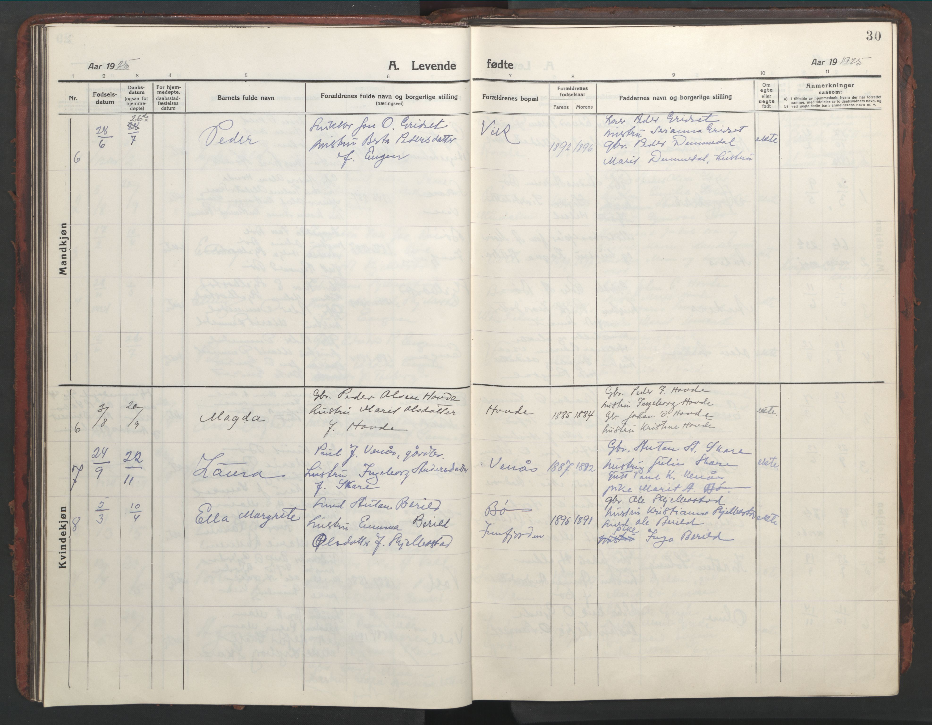 Ministerialprotokoller, klokkerbøker og fødselsregistre - Møre og Romsdal, AV/SAT-A-1454/543/L0565: Parish register (copy) no. 543C03, 1916-1955, p. 30