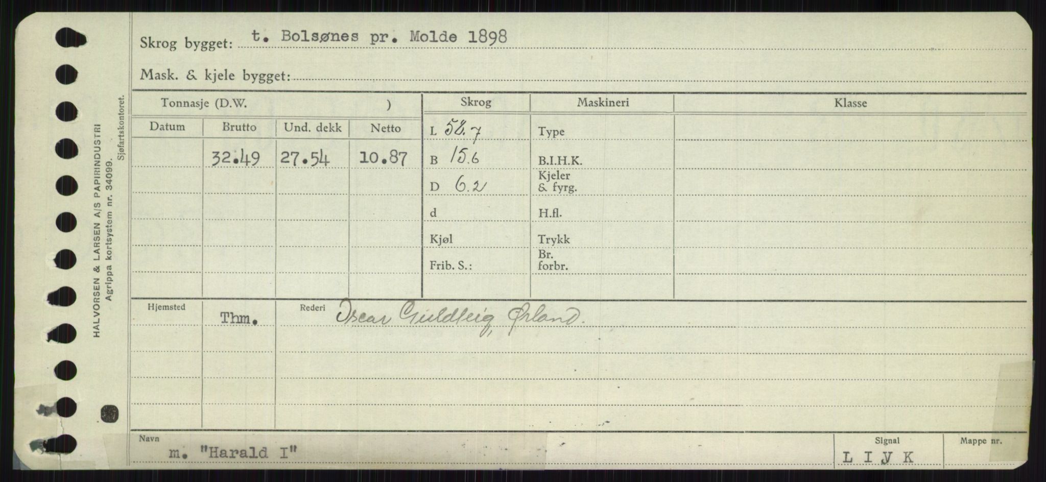 Sjøfartsdirektoratet med forløpere, Skipsmålingen, RA/S-1627/H/Ha/L0002/0002: Fartøy, Eik-Hill / Fartøy, G-Hill, p. 479