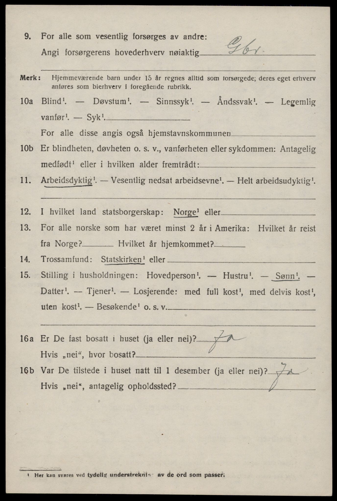 SAST, 1920 census for Jelsa, 1920, p. 3315