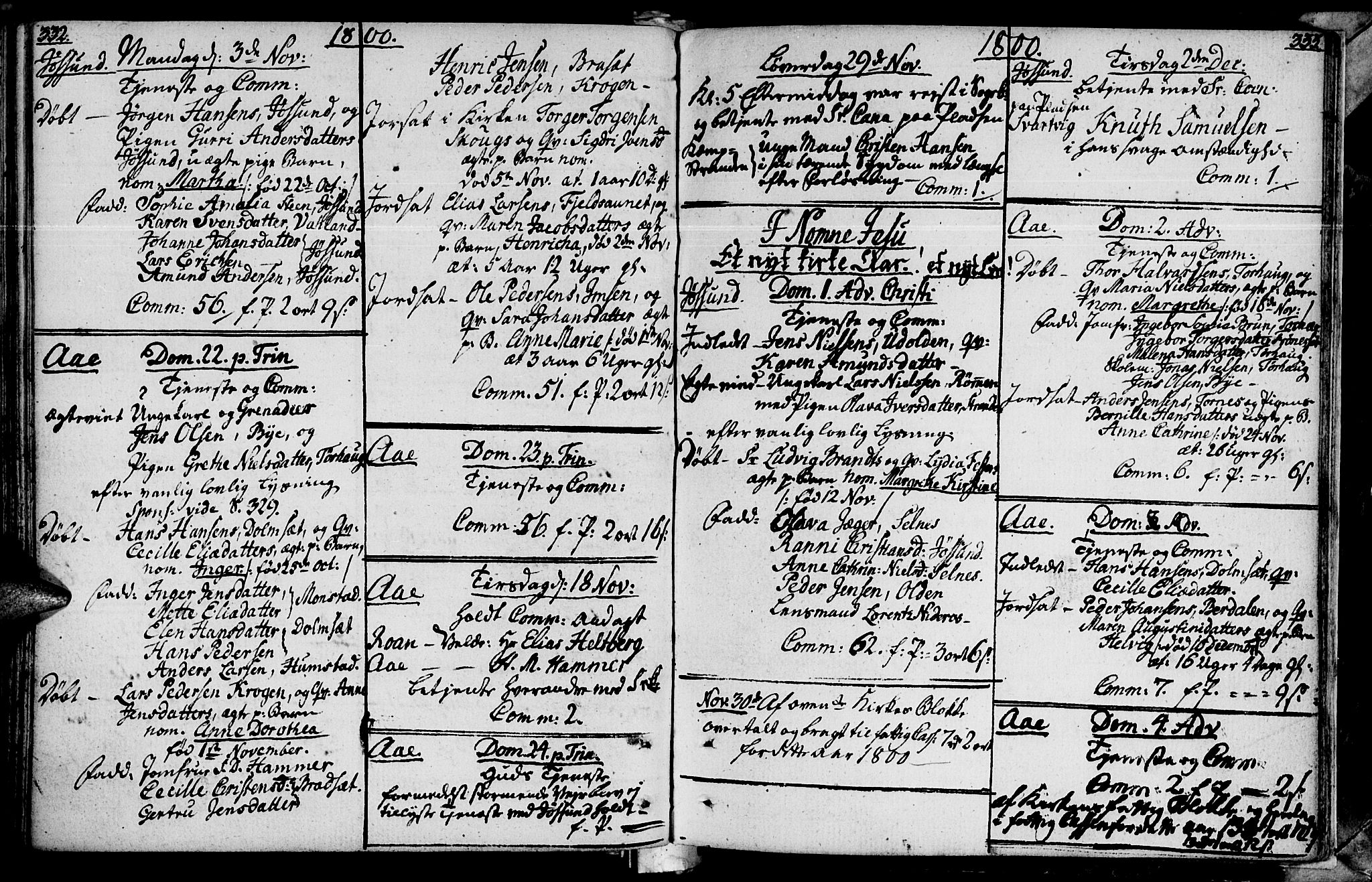 Ministerialprotokoller, klokkerbøker og fødselsregistre - Sør-Trøndelag, SAT/A-1456/655/L0673: Parish register (official) no. 655A02, 1780-1801, p. 332-333