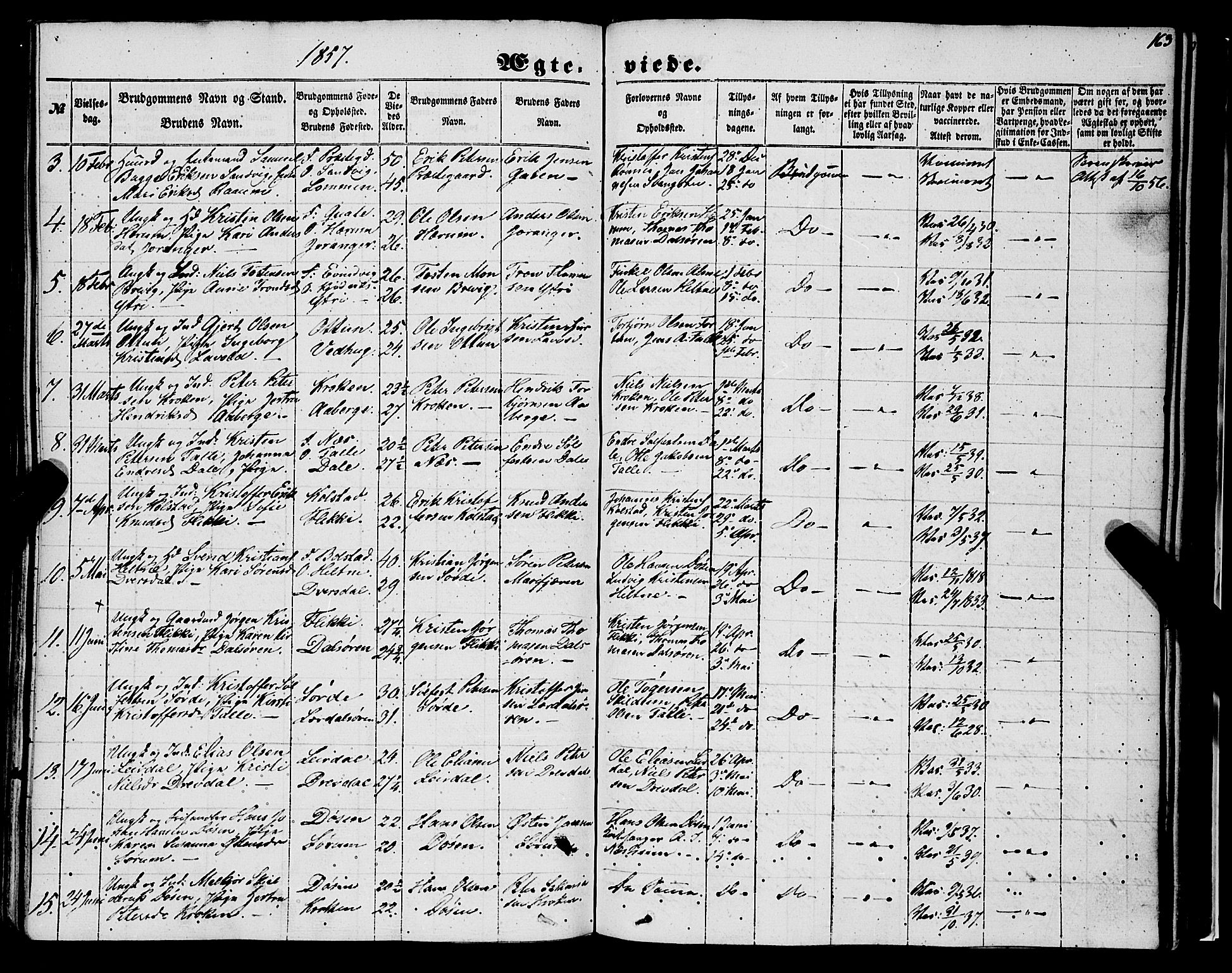 Luster sokneprestembete, AV/SAB-A-81101/H/Haa/Haaa/L0007: Parish register (official) no. A 7, 1849-1859, p. 163