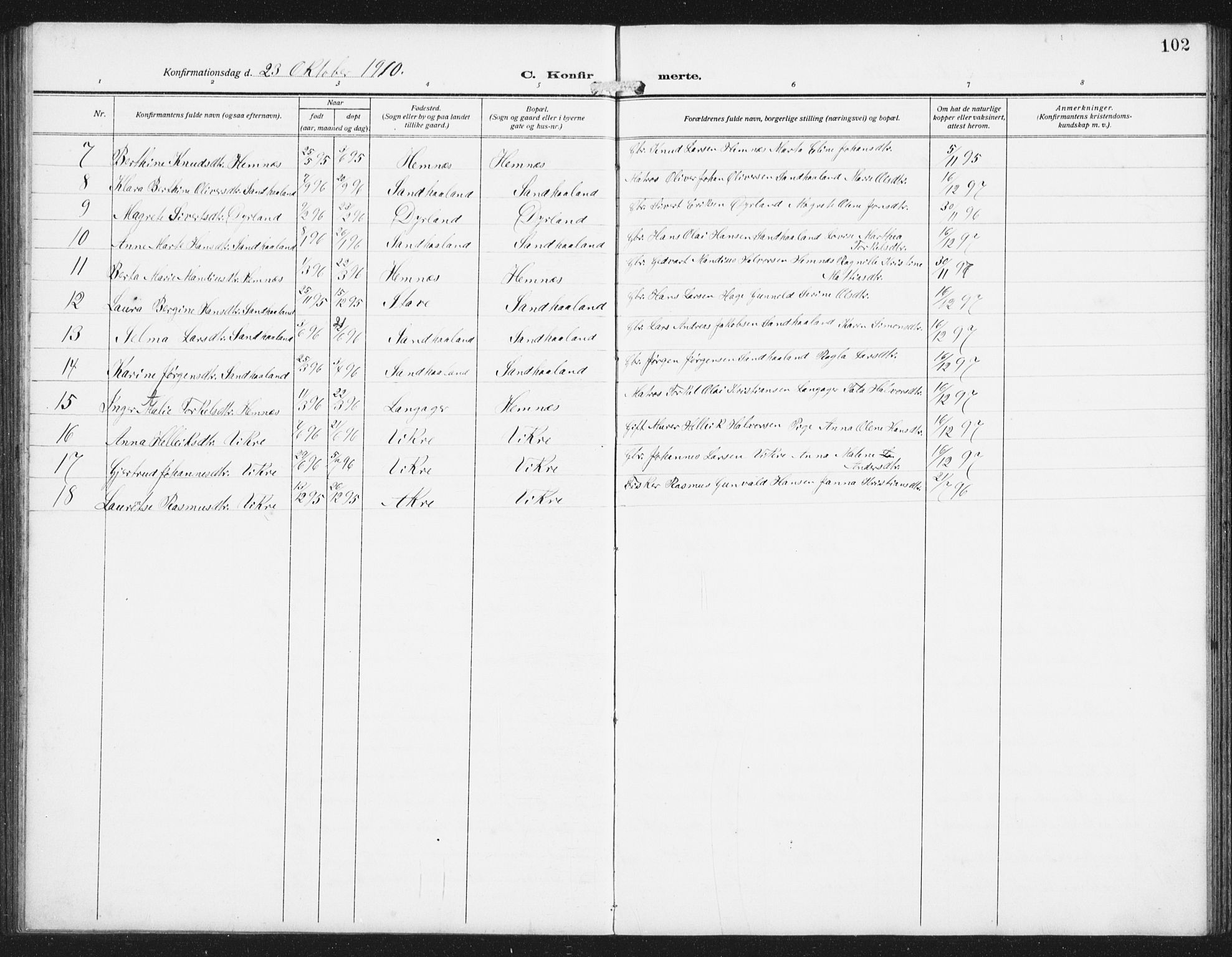 Skudenes sokneprestkontor, AV/SAST-A -101849/H/Ha/Hab/L0011: Parish register (copy) no. B 11, 1909-1943, p. 102