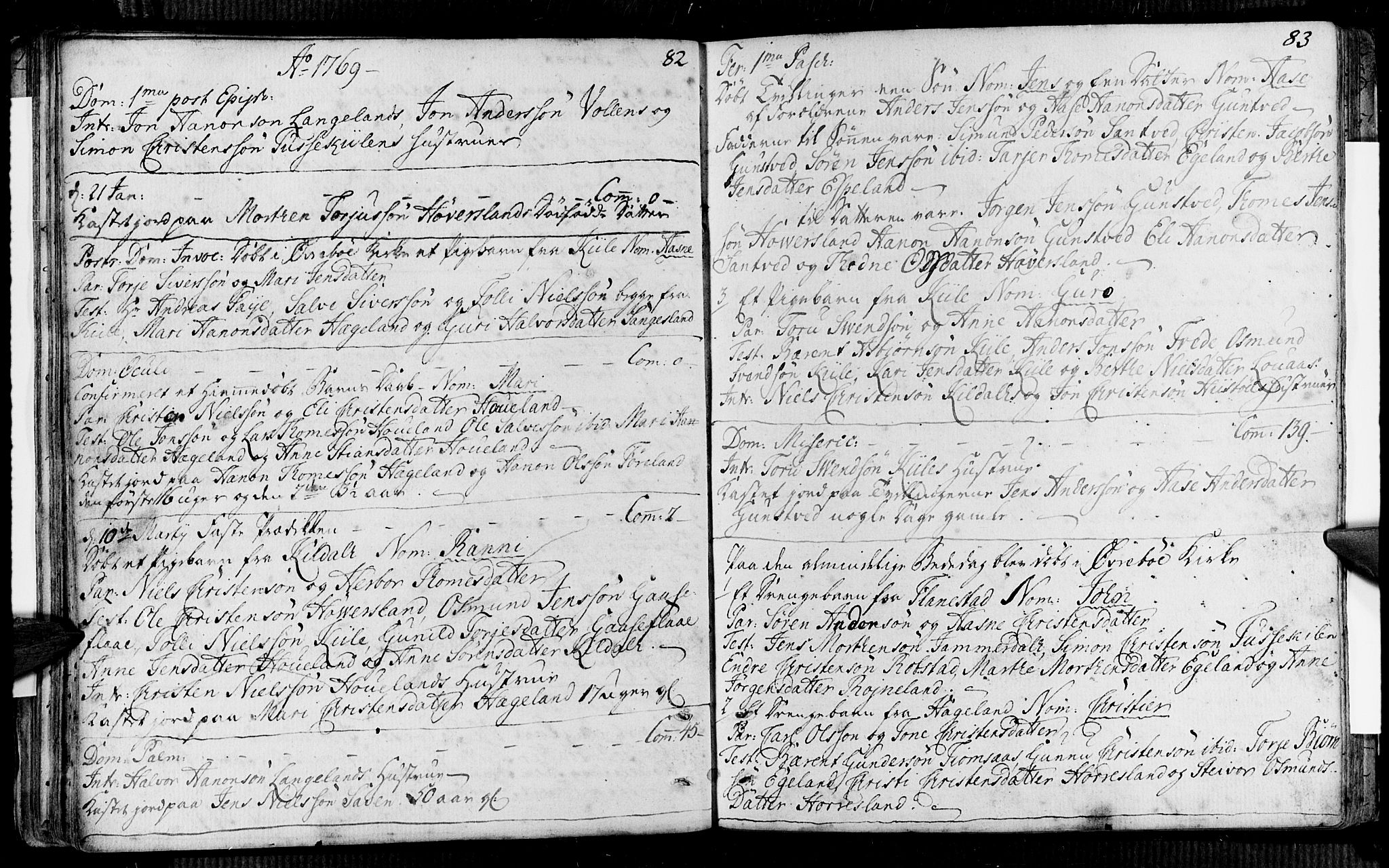 Vennesla sokneprestkontor, SAK/1111-0045/Fa/Faa/L0001: Parish register (official) no. A 1, 1753-1785, p. 82-83