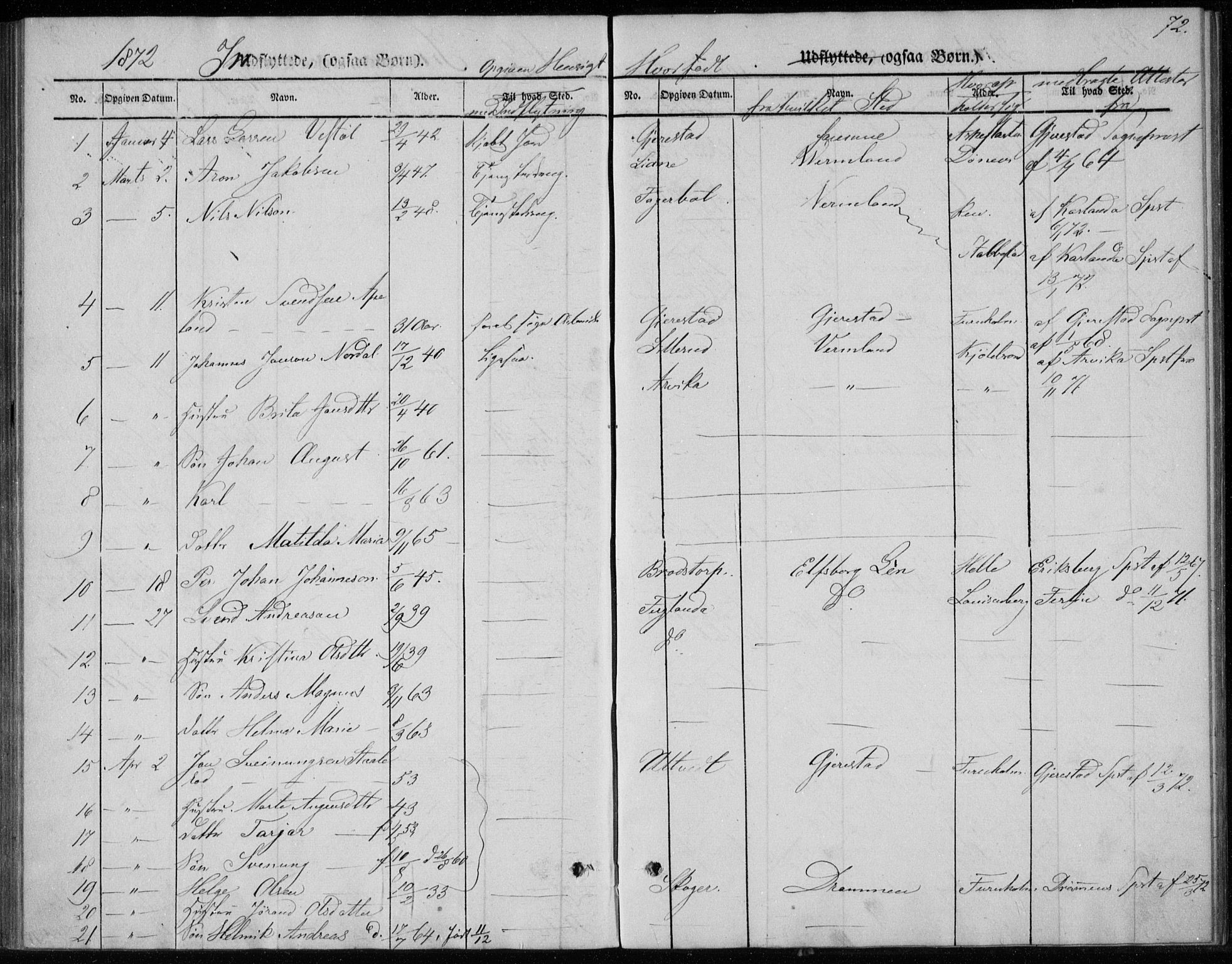 Sannidal kirkebøker, SAKO/A-296/F/Fa/L0013: Parish register (official) no. 13, 1854-1873, p. 72