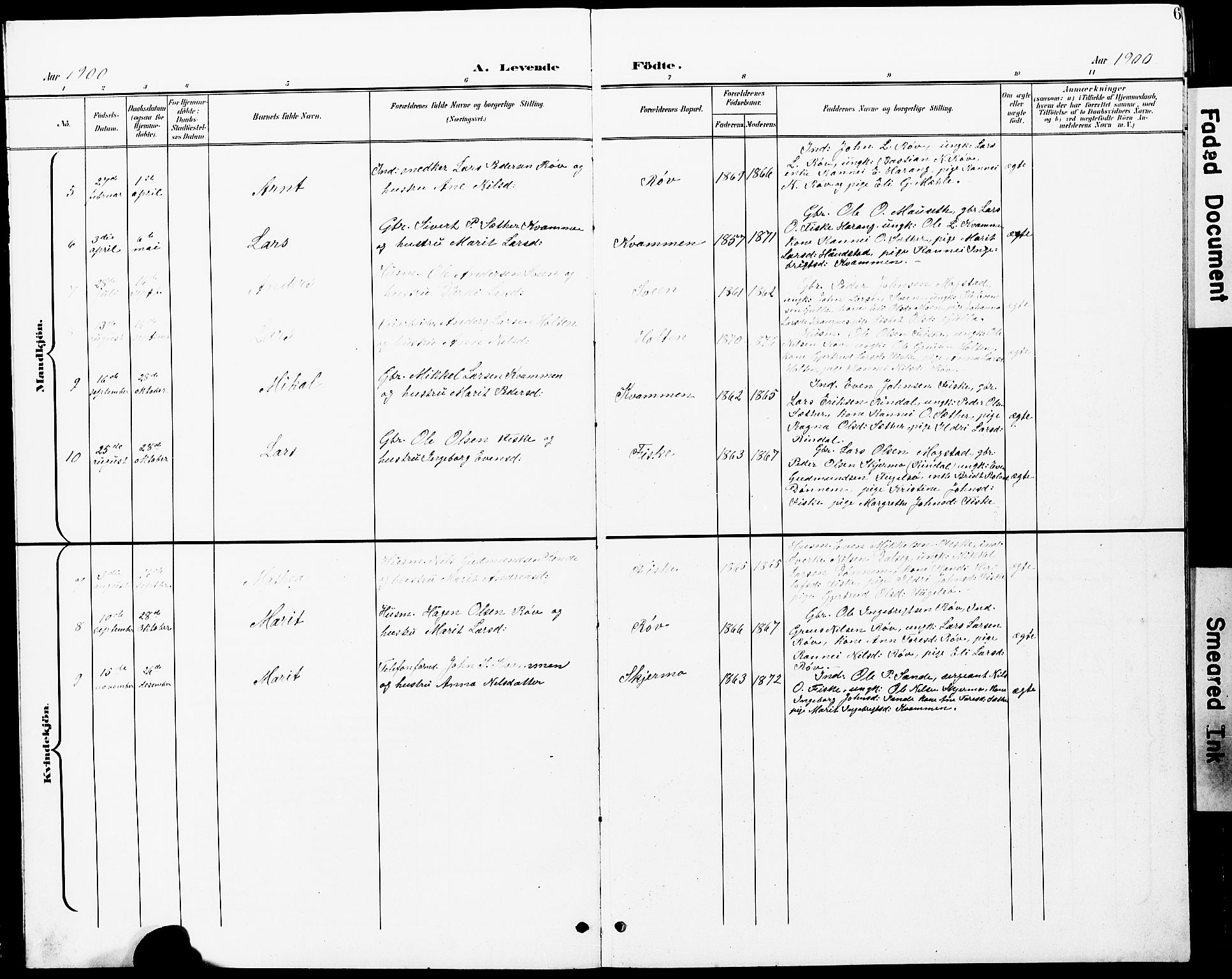 Ministerialprotokoller, klokkerbøker og fødselsregistre - Møre og Romsdal, AV/SAT-A-1454/597/L1065: Parish register (copy) no. 597C02, 1899-1930, p. 6