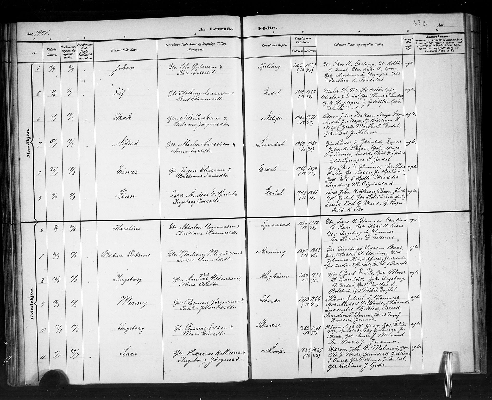 Stryn Sokneprestembete, AV/SAB-A-82501: Parish register (copy) no. C 3, 1881-1905, p. 63