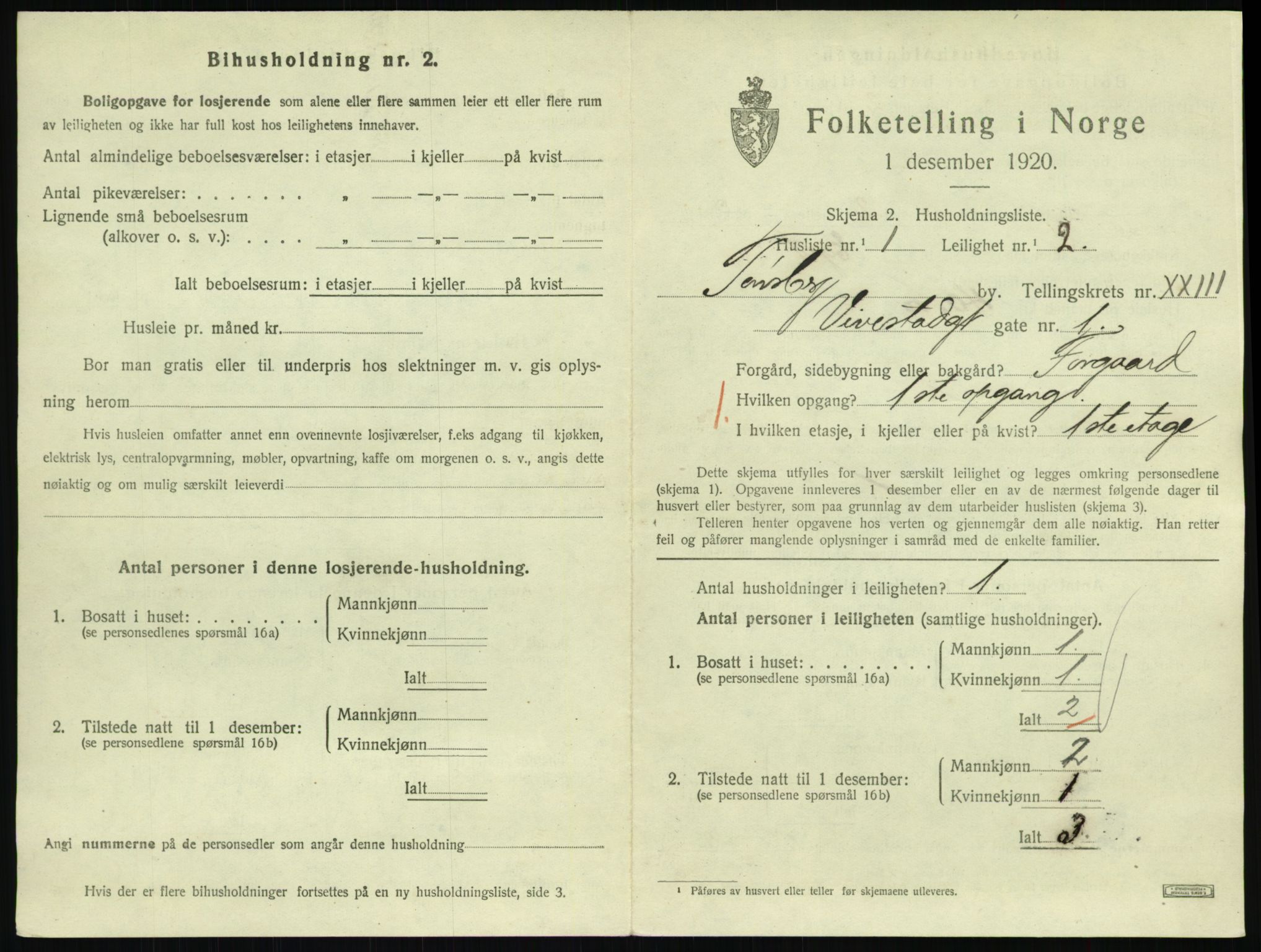 SAKO, 1920 census for Tønsberg, 1920, p. 8143