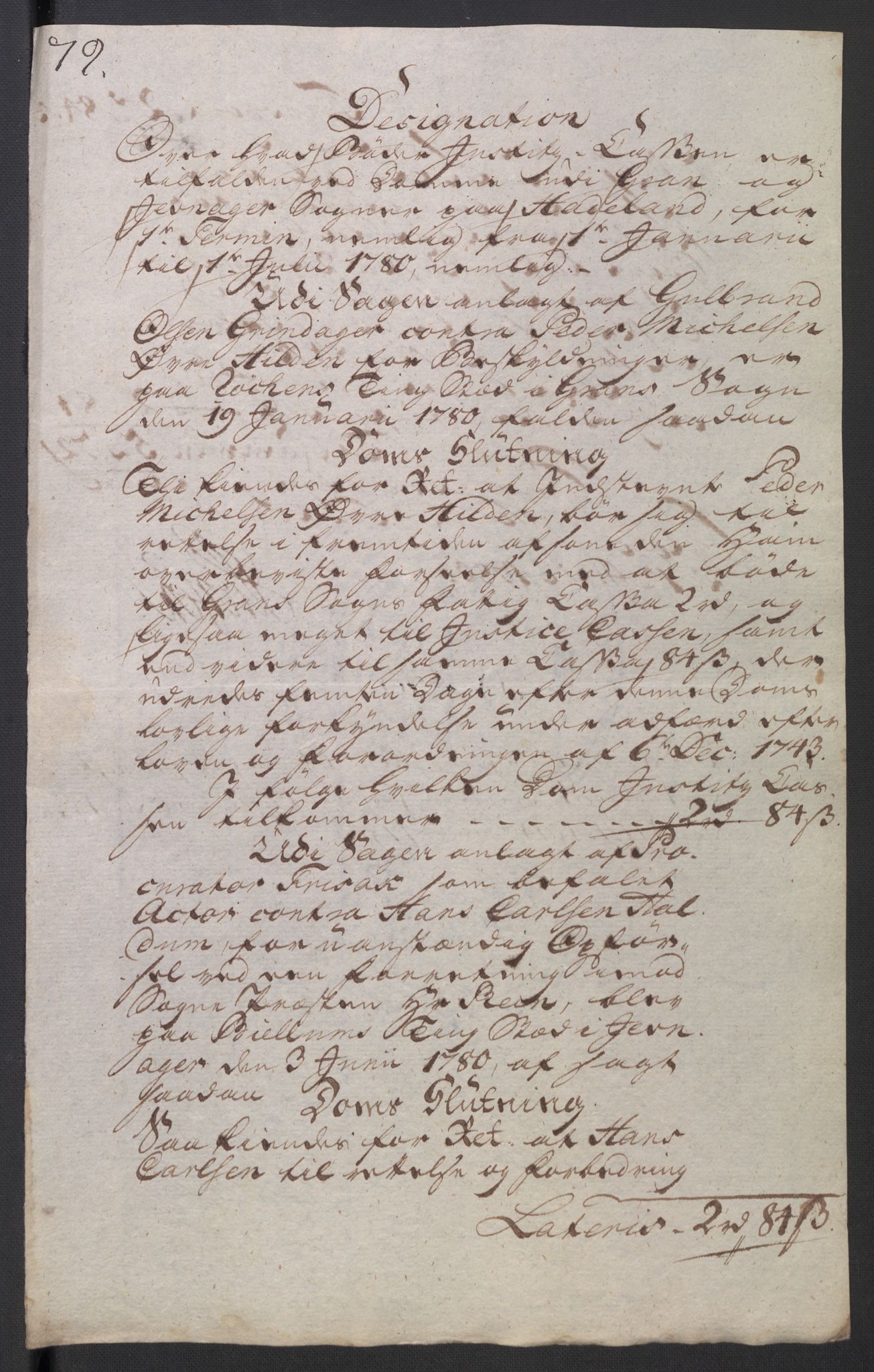 Rentekammeret inntil 1814, Reviderte regnskaper, Mindre regnskaper, AV/RA-EA-4068/Rb/L0014: Opplands amt, 1771-1779, p. 790