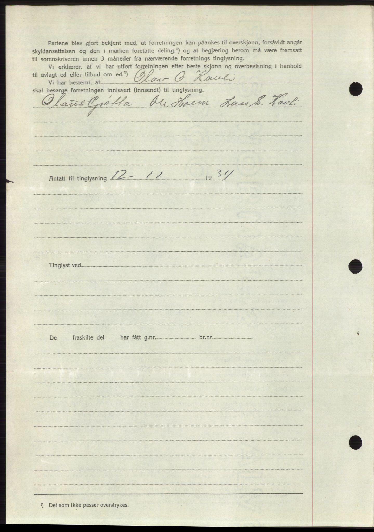 Romsdal sorenskriveri, AV/SAT-A-4149/1/2/2C/L0066: Mortgage book no. 60, 1934-1935, Deed date: 15.11.1934