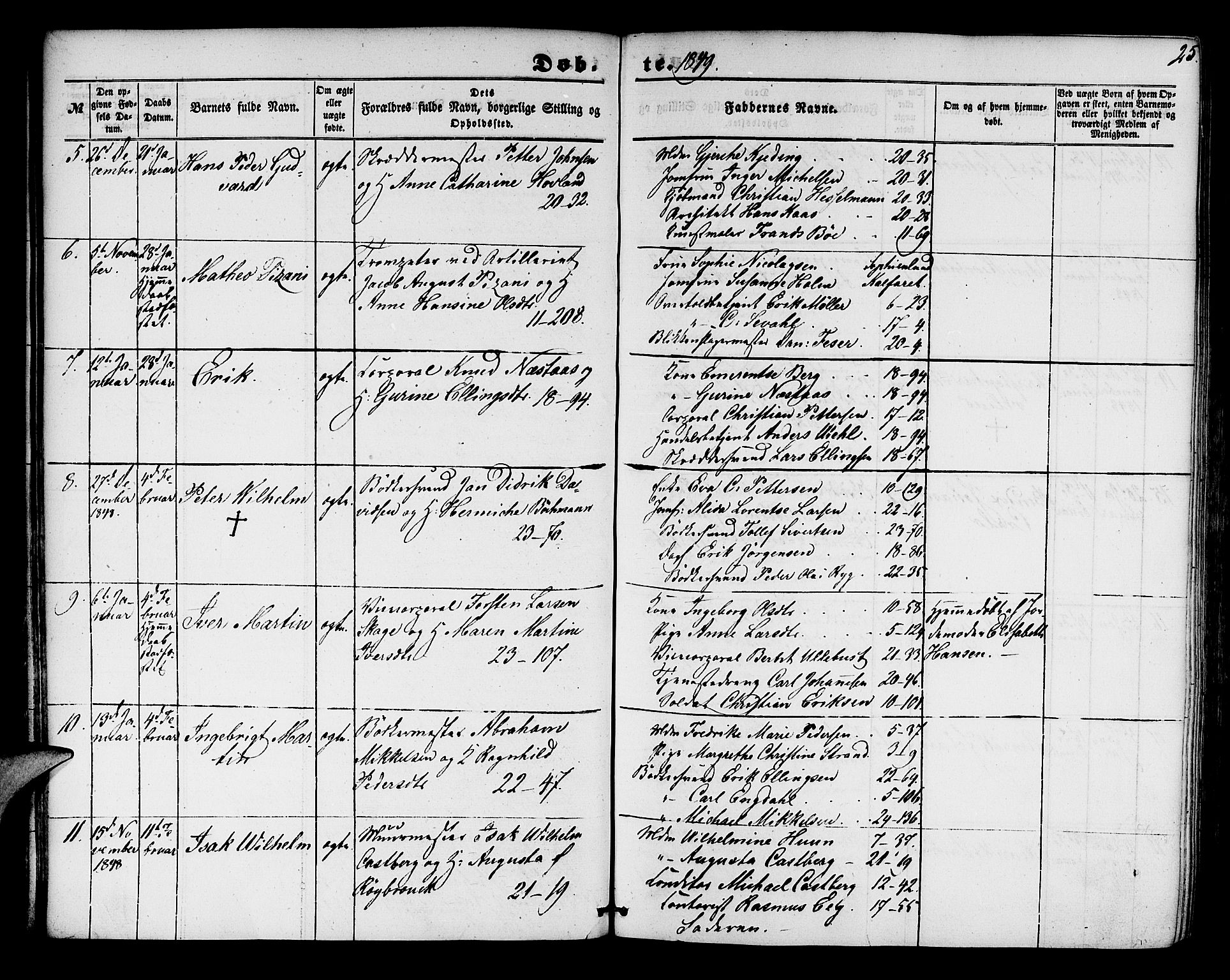 Korskirken sokneprestembete, AV/SAB-A-76101/H/Hab: Parish register (copy) no. B 2, 1847-1853, p. 25