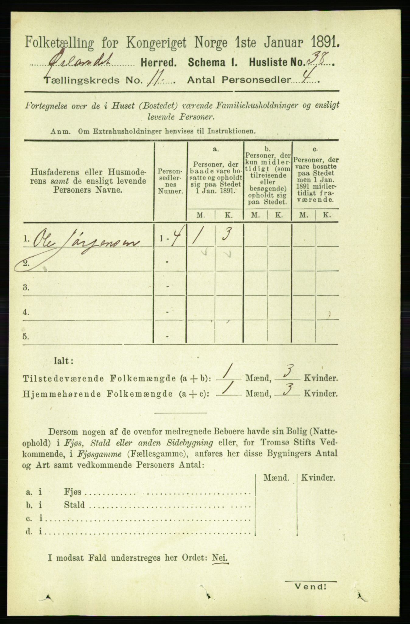 RA, 1891 census for 1621 Ørland, 1891, p. 4891