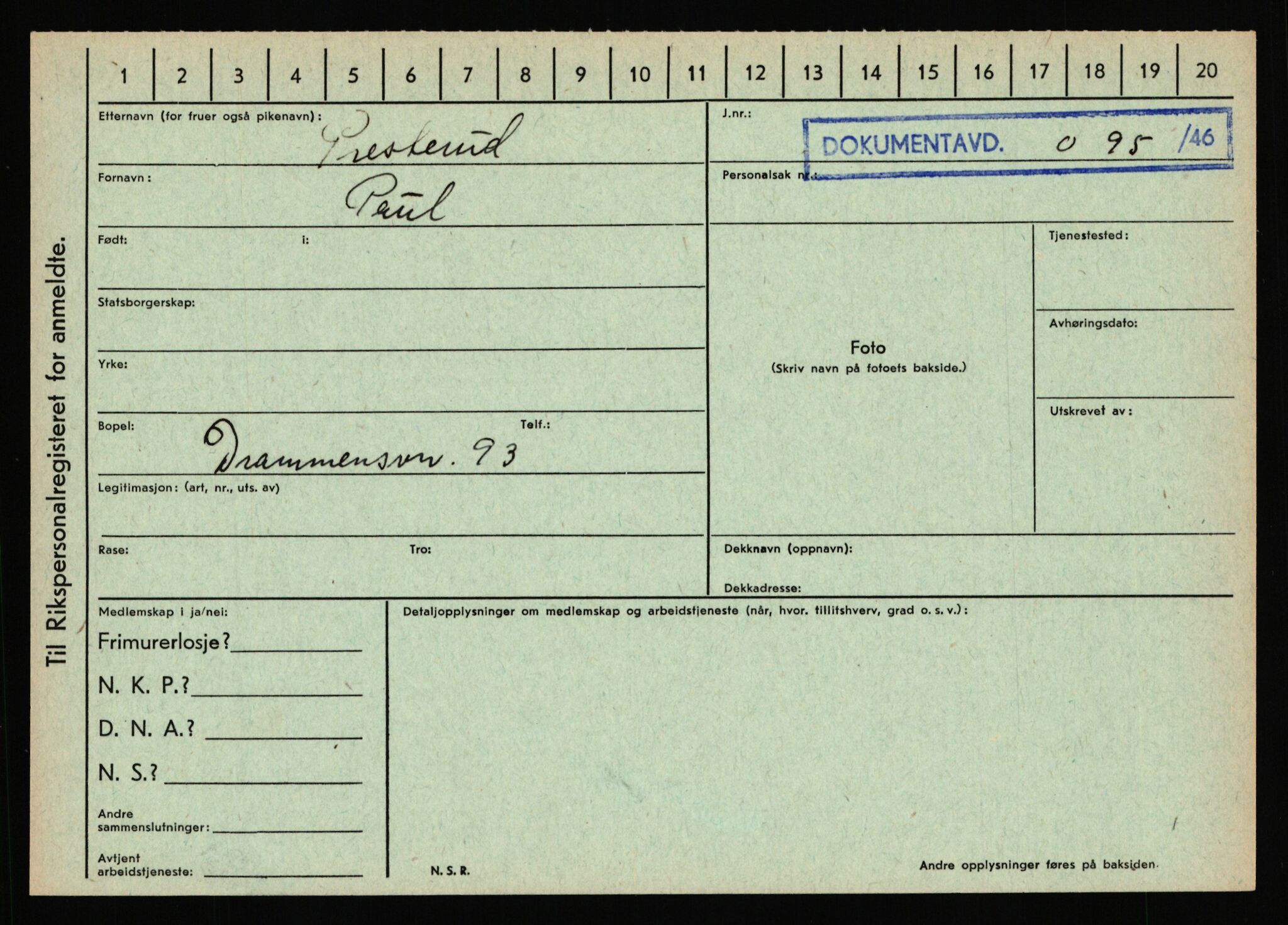 Statspolitiet - Hovedkontoret / Osloavdelingen, AV/RA-S-1329/C/Ca/L0012: Oanæs - Quistgaard	, 1943-1945, p. 4801