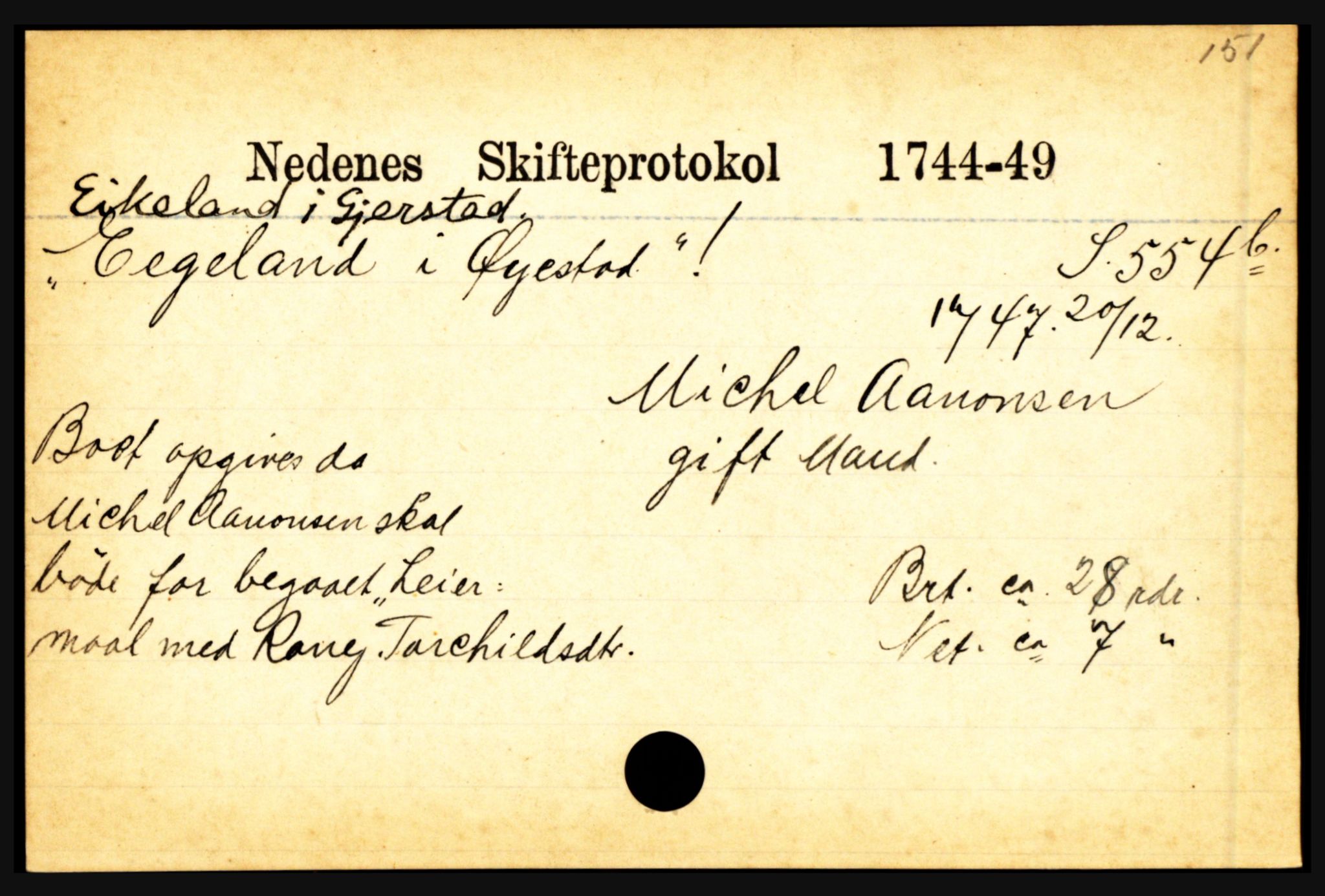 Nedenes sorenskriveri før 1824, AV/SAK-1221-0007/H, p. 5833
