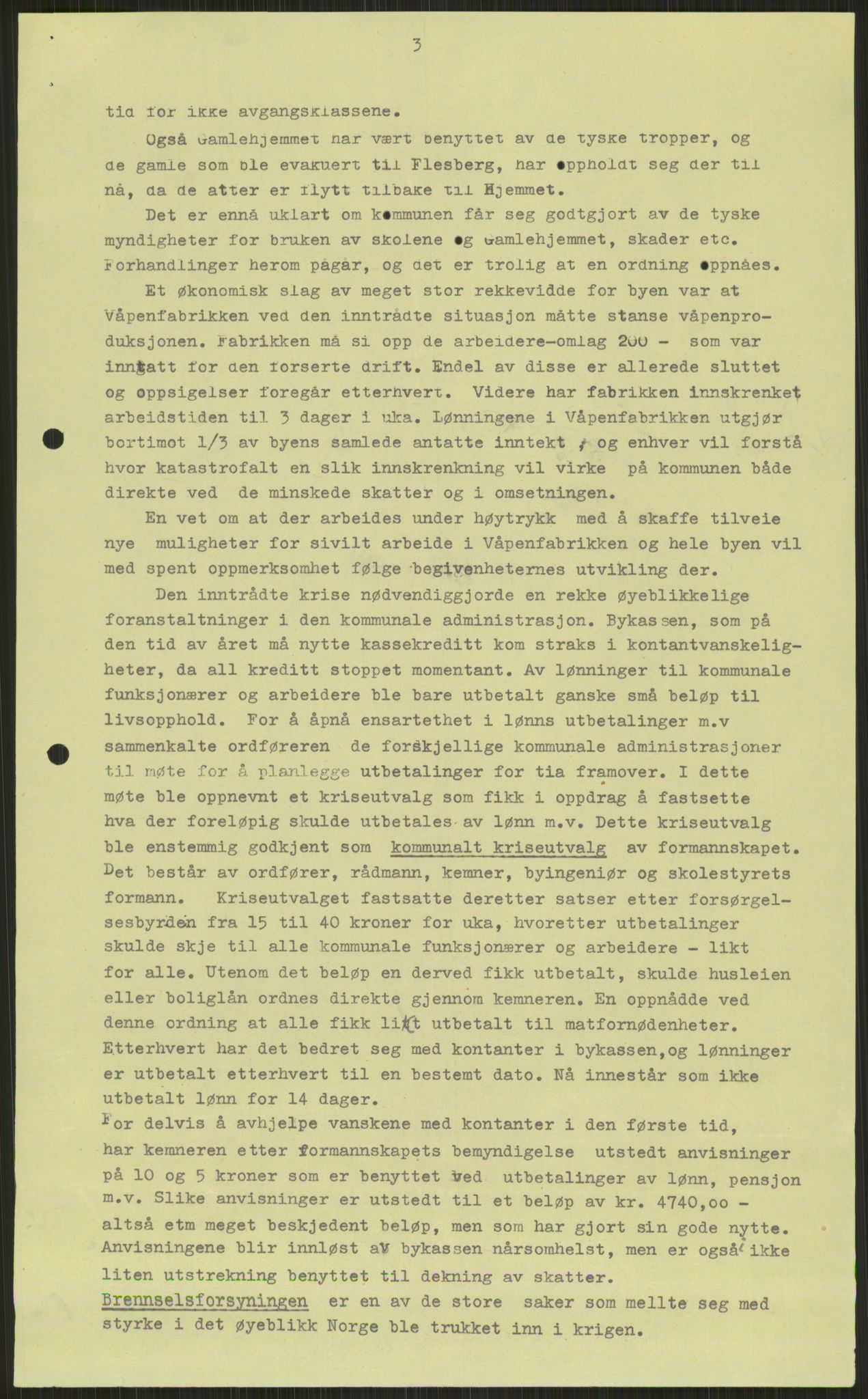 Forsvaret, Forsvarets krigshistoriske avdeling, AV/RA-RAFA-2017/Y/Ya/L0014: II-C-11-31 - Fylkesmenn.  Rapporter om krigsbegivenhetene 1940., 1940, p. 395