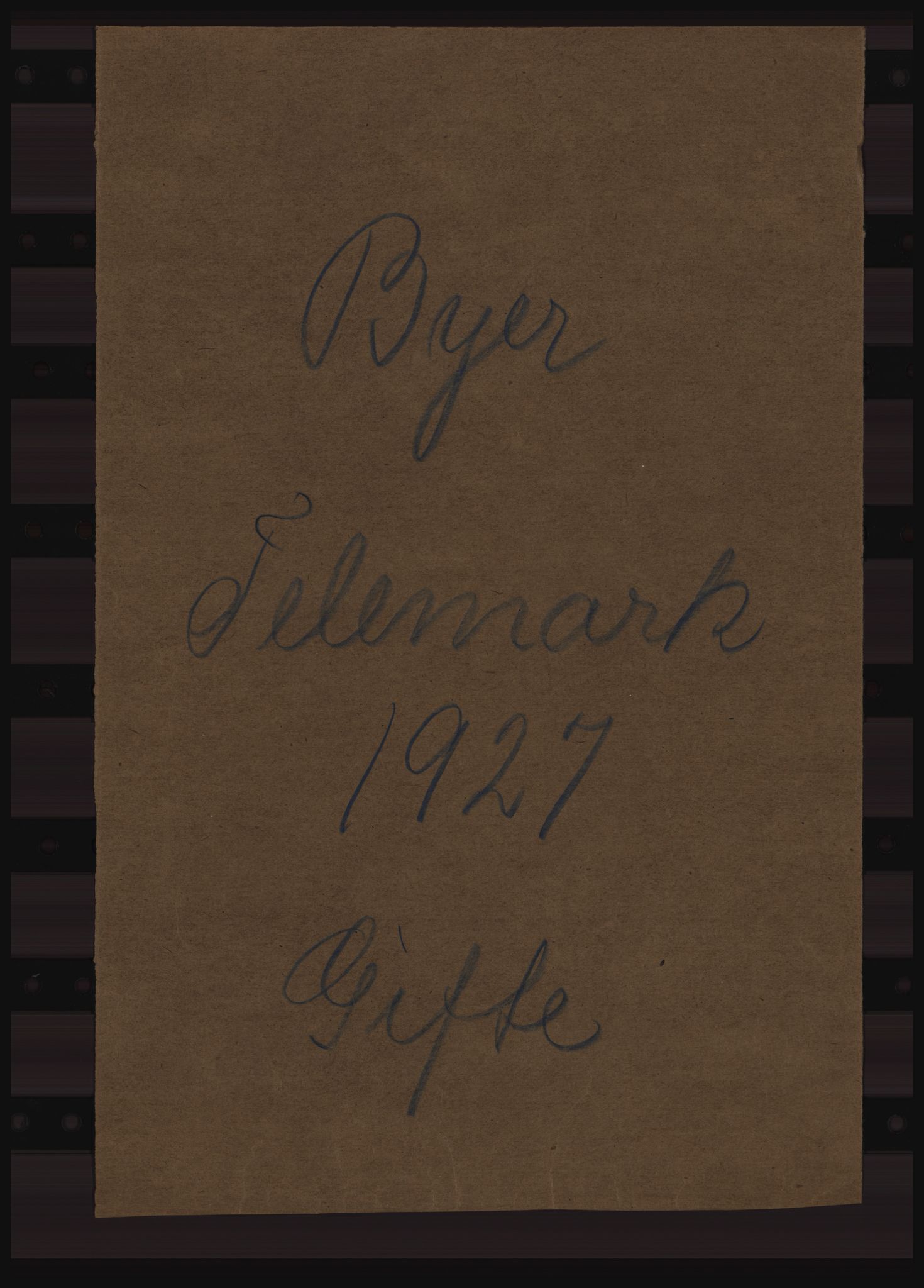 Statistisk sentralbyrå, Sosiodemografiske emner, Befolkning, AV/RA-S-2228/D/Df/Dfc/Dfcg/L0020: Telemark fylke: Gifte, døde. Bygder og byer., 1927, p. 1