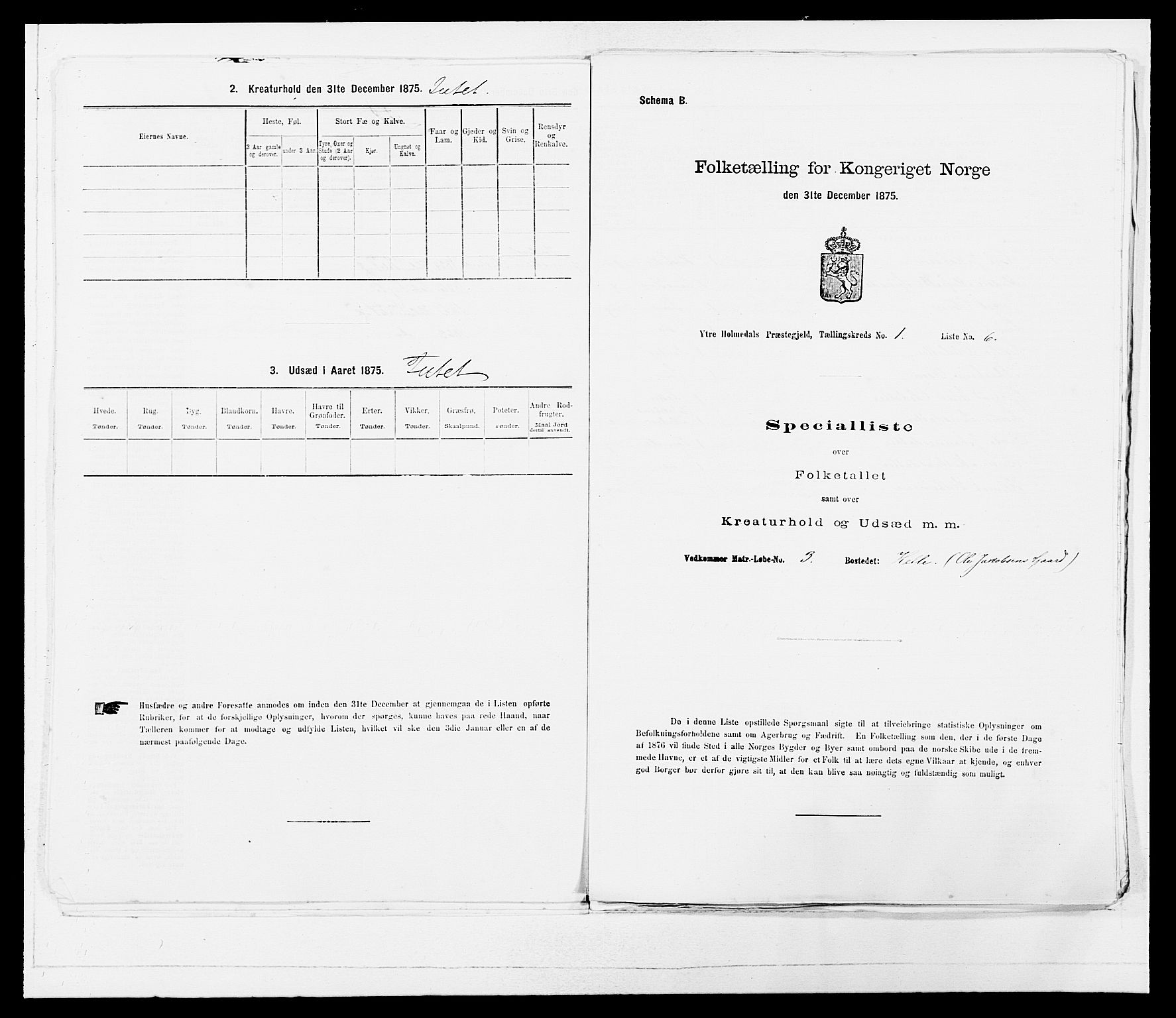 SAB, 1875 census for 1429P Ytre Holmedal, 1875, p. 59