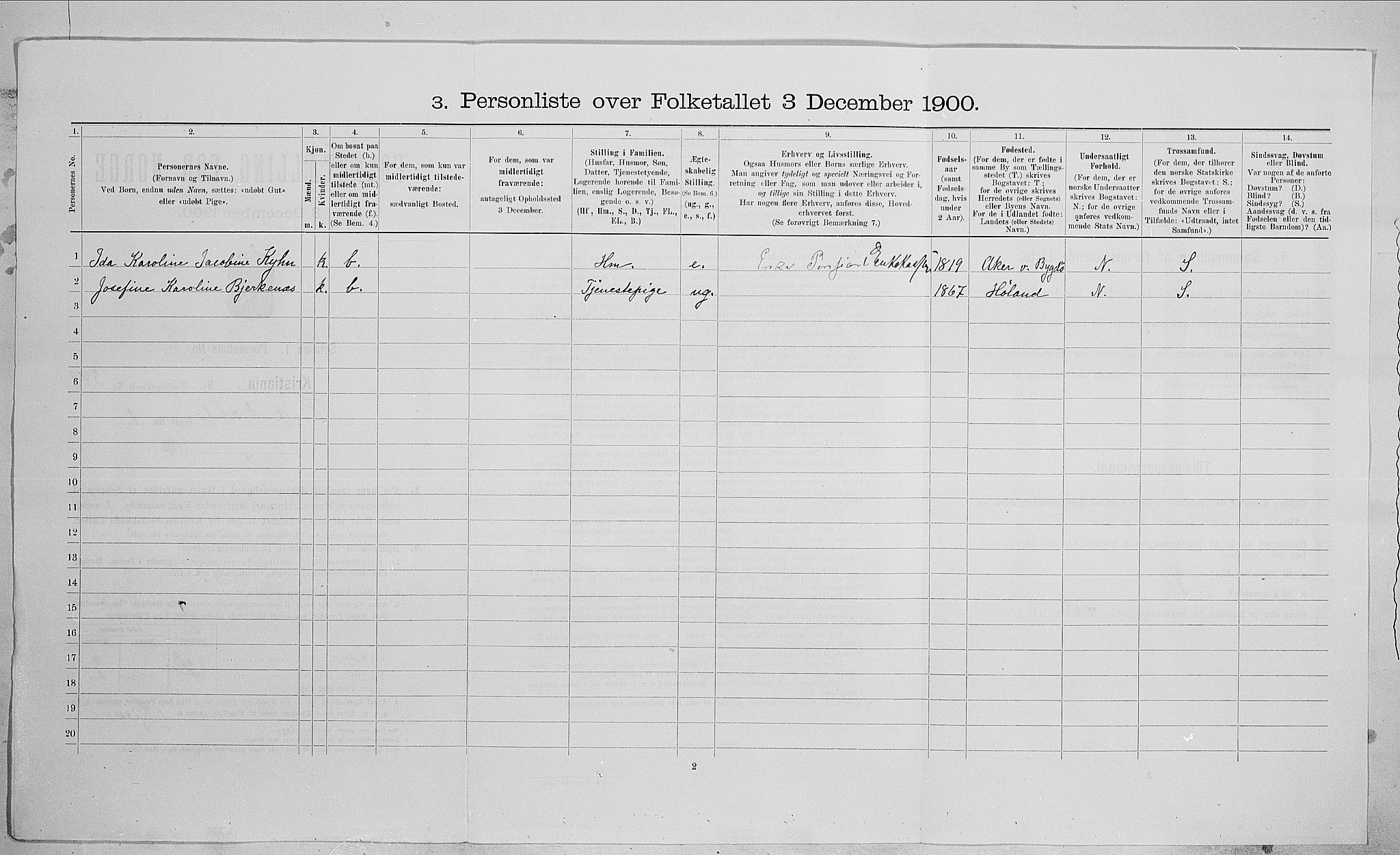 SAO, 1900 census for Kristiania, 1900, p. 73157