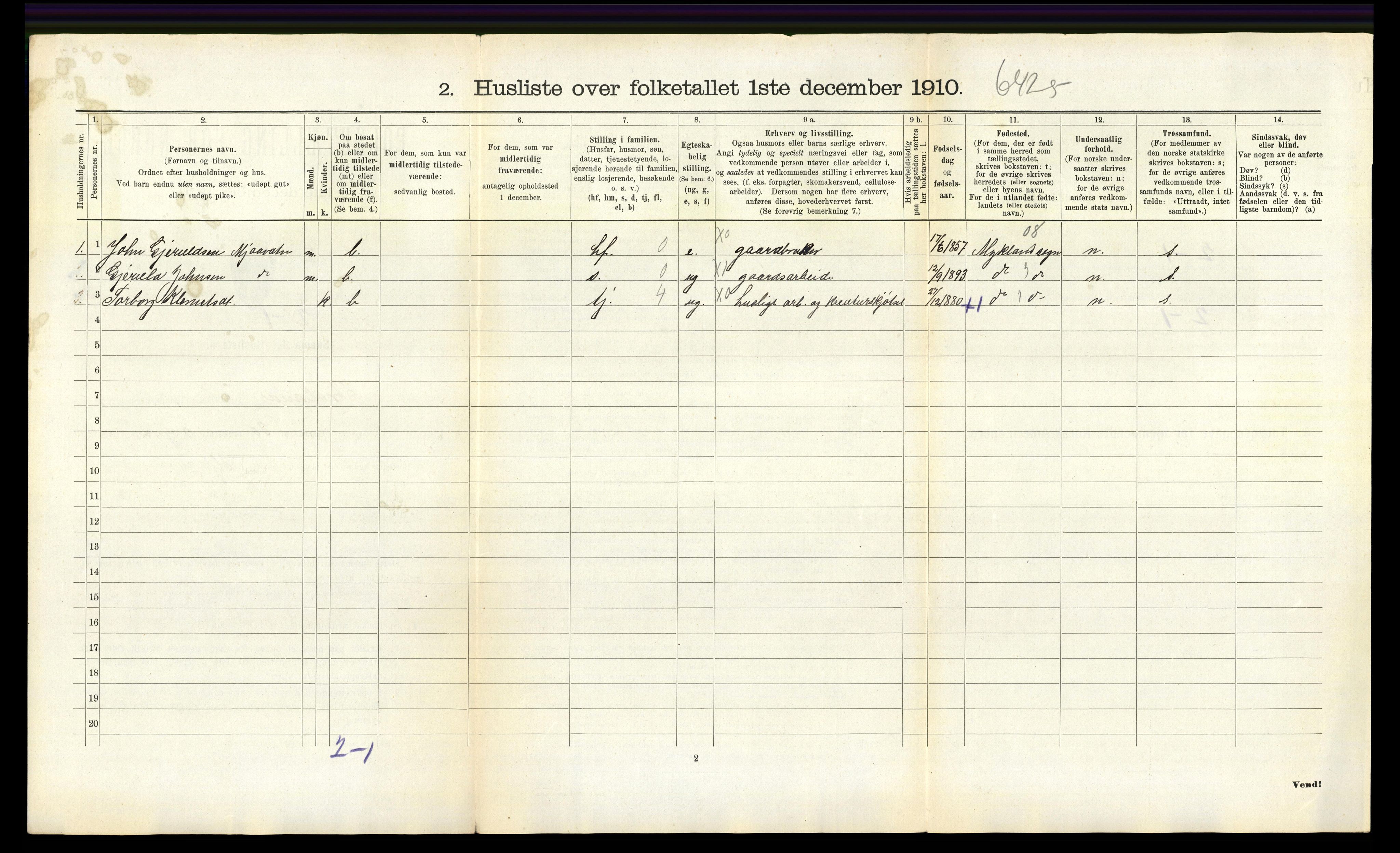 RA, 1910 census for Froland, 1910, p. 823