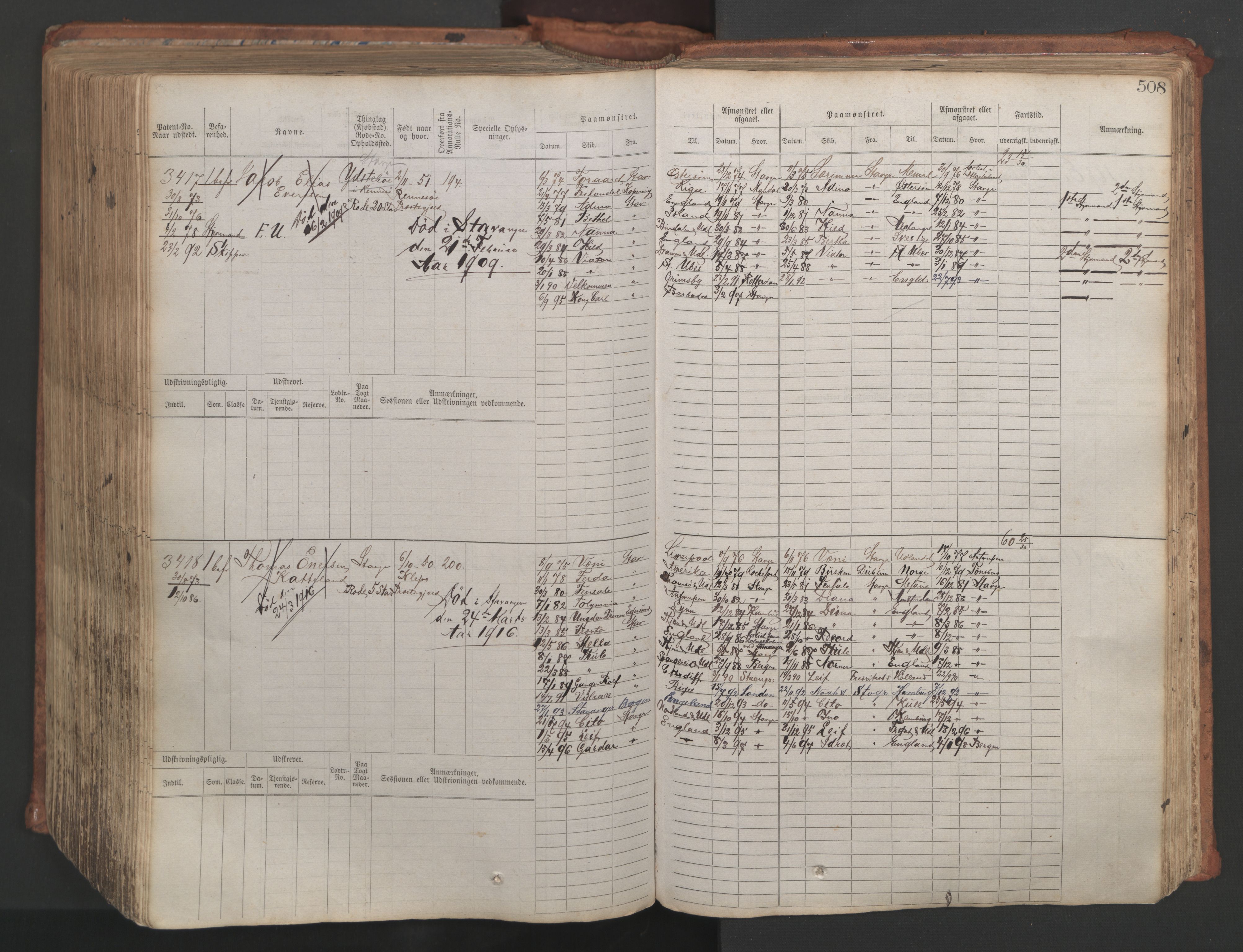 Stavanger sjømannskontor, AV/SAST-A-102006/F/Fb/Fbb/L0007: Sjøfartshovedrulle, patentnr. 2403-3604, 1869-1880, p. 562