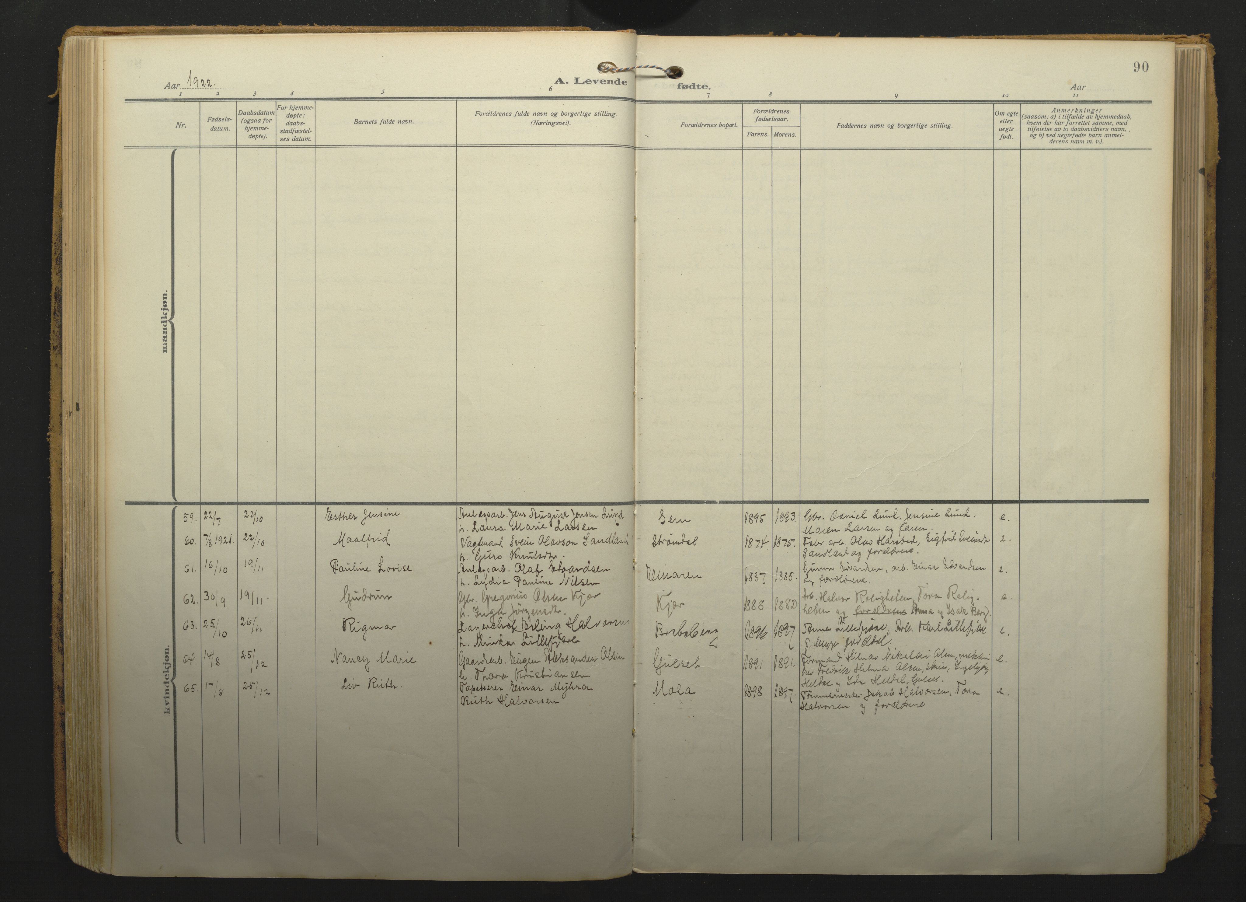 Gjerpen kirkebøker, SAKO/A-265/F/Fa/L0013: Parish register (official) no. I 13, 1914-1924, p. 90