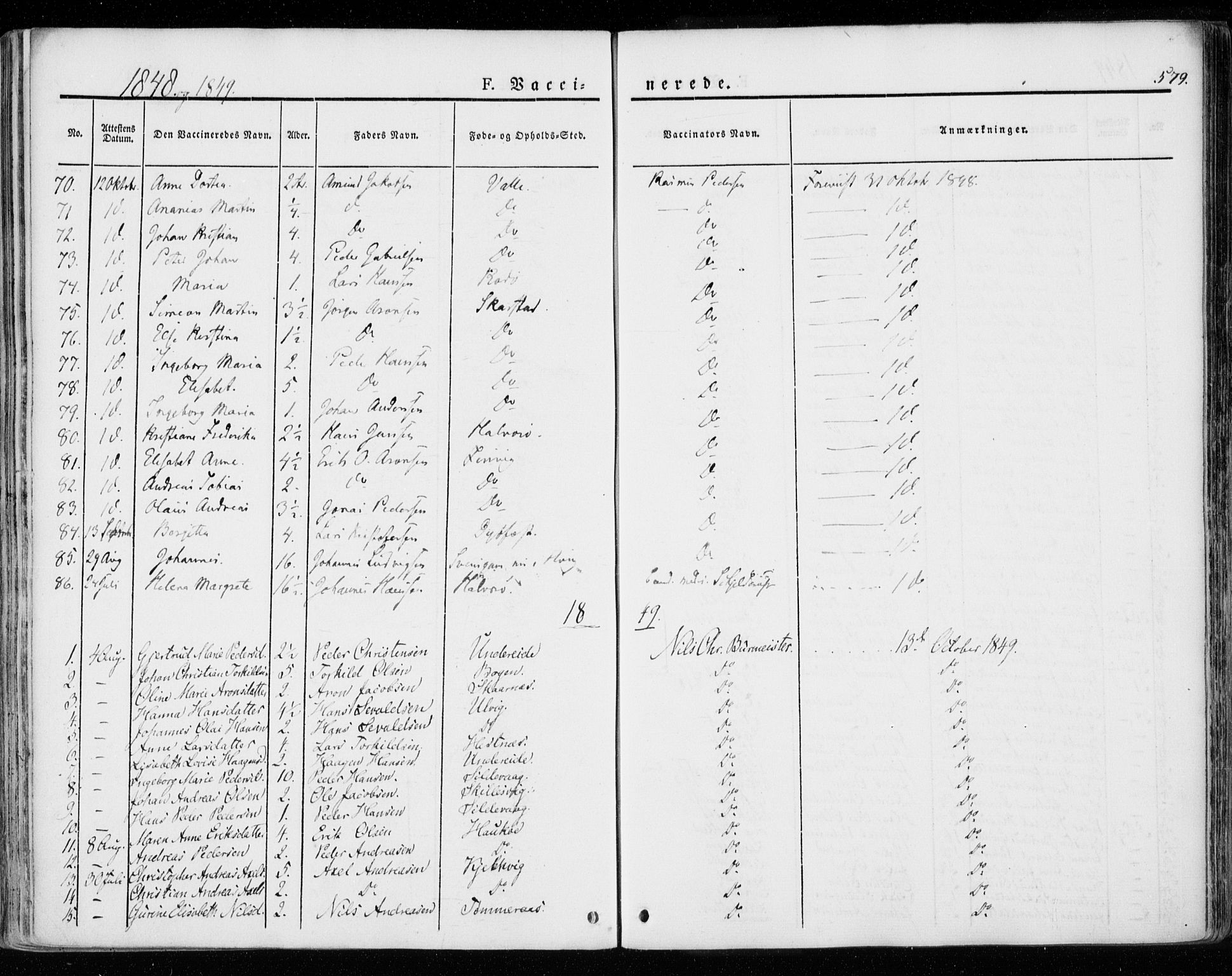 Ministerialprotokoller, klokkerbøker og fødselsregistre - Nordland, SAT/A-1459/872/L1033: Parish register (official) no. 872A08, 1840-1863, p. 579