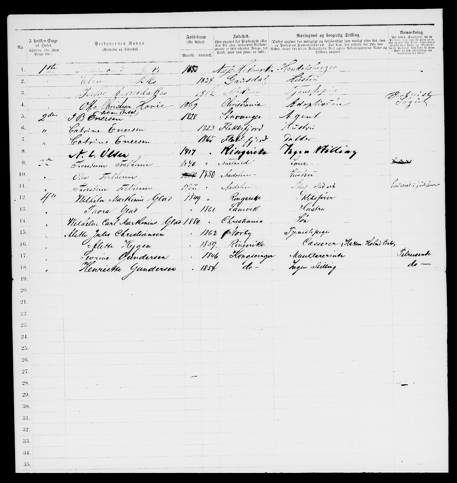 RA, 1885 census for 0301 Kristiania, 1885, p. 11552
