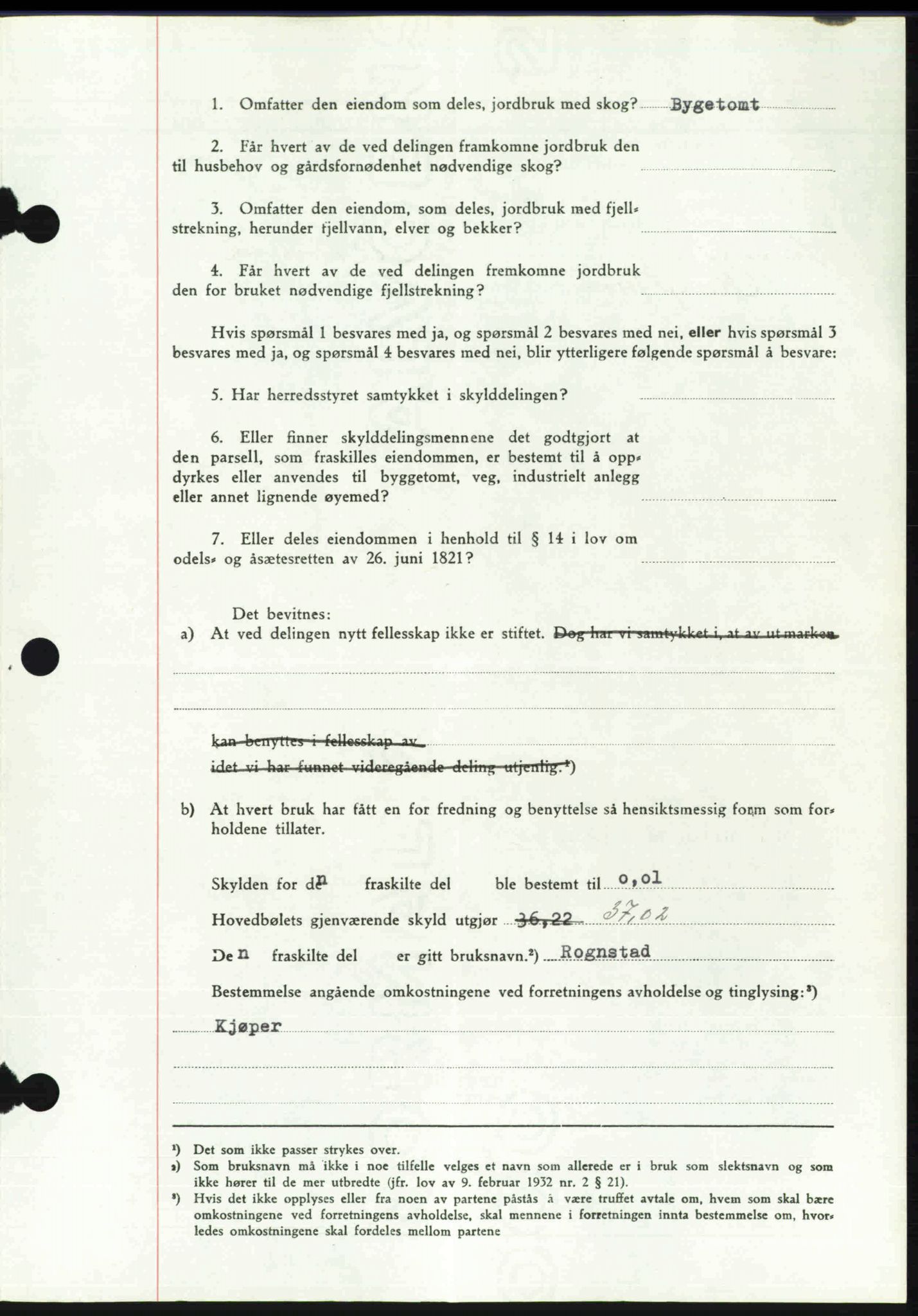 Toten tingrett, SAH/TING-006/H/Hb/Hbc/L0020: Mortgage book no. Hbc-20, 1948-1948, Diary no: : 2853/1948