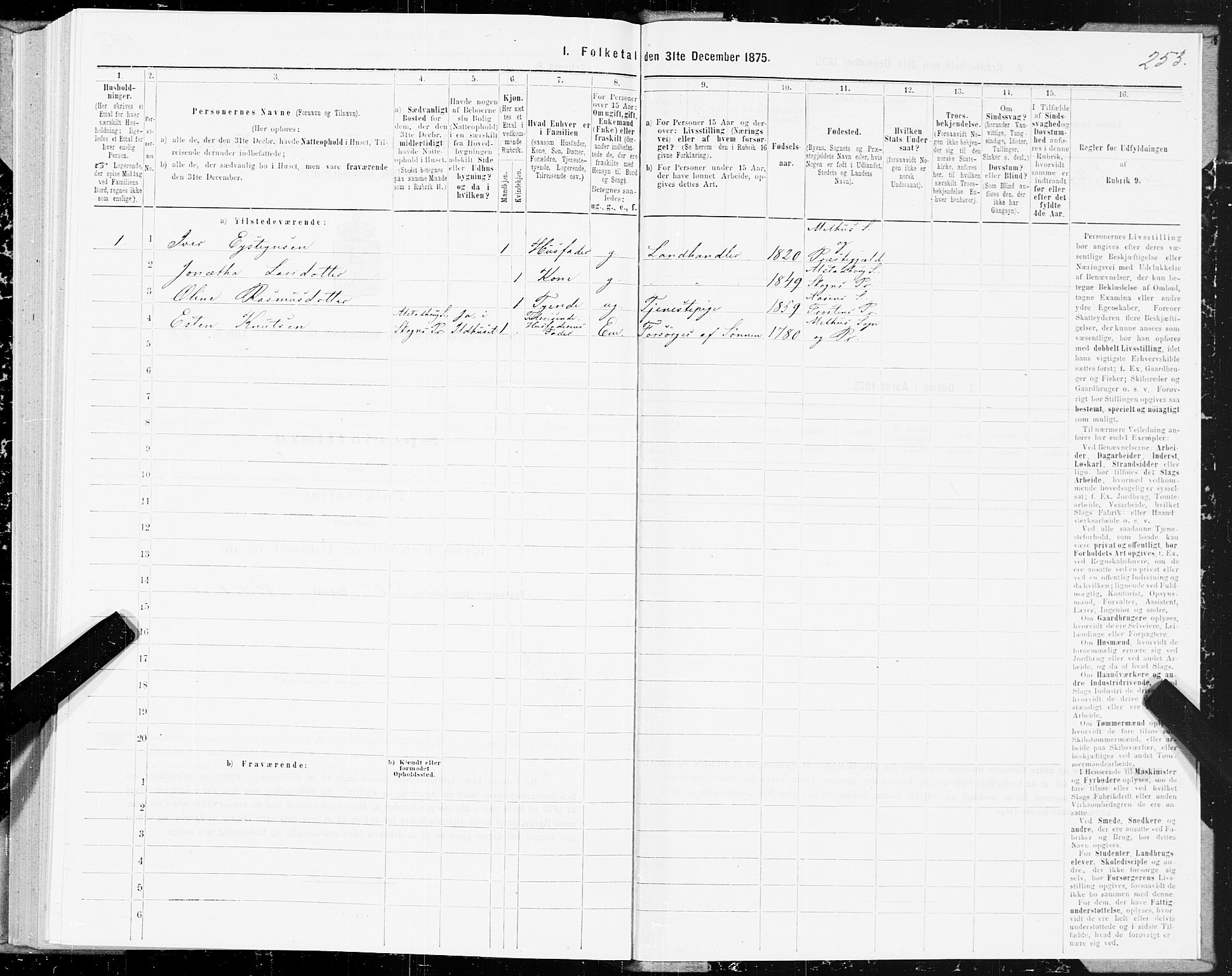 SAT, 1875 census for 1711P Øvre Stjørdal, 1875, p. 5253