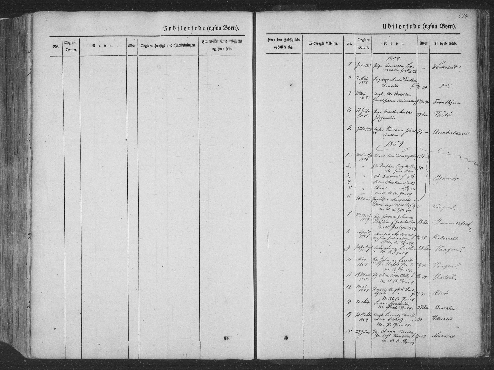 Ministerialprotokoller, klokkerbøker og fødselsregistre - Nordland, SAT/A-1459/881/L1165: Parish register (copy) no. 881C02, 1854-1876, p. 514