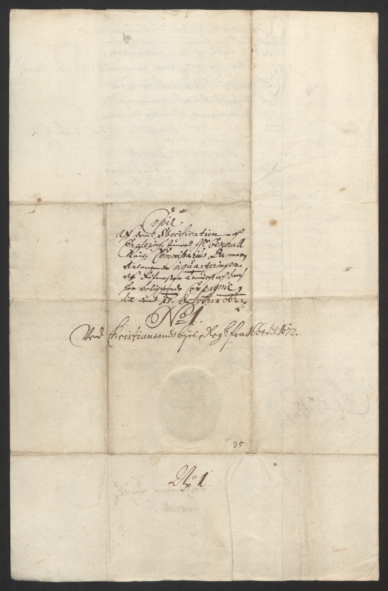 Rentekammeret inntil 1814, Reviderte regnskaper, Byregnskaper, AV/RA-EA-4066/R/Rm/L0258: [M1] Kontribusjonsregnskap, 1664-1700, p. 134