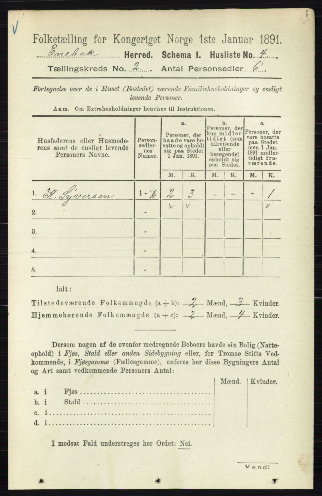 RA, 1891 census for 0229 Enebakk, 1891, p. 707