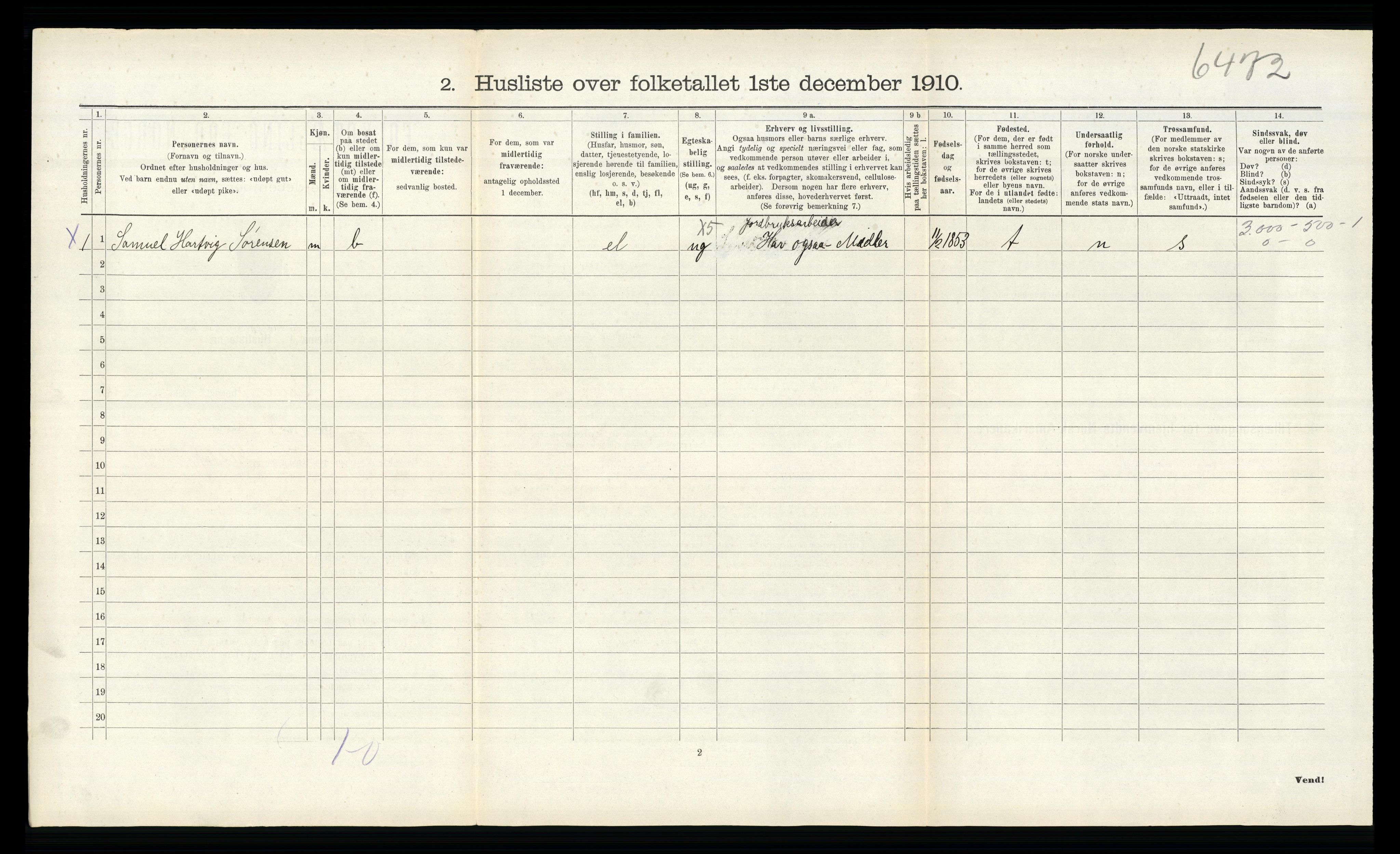 RA, 1910 census for Sem, 1910, p. 335