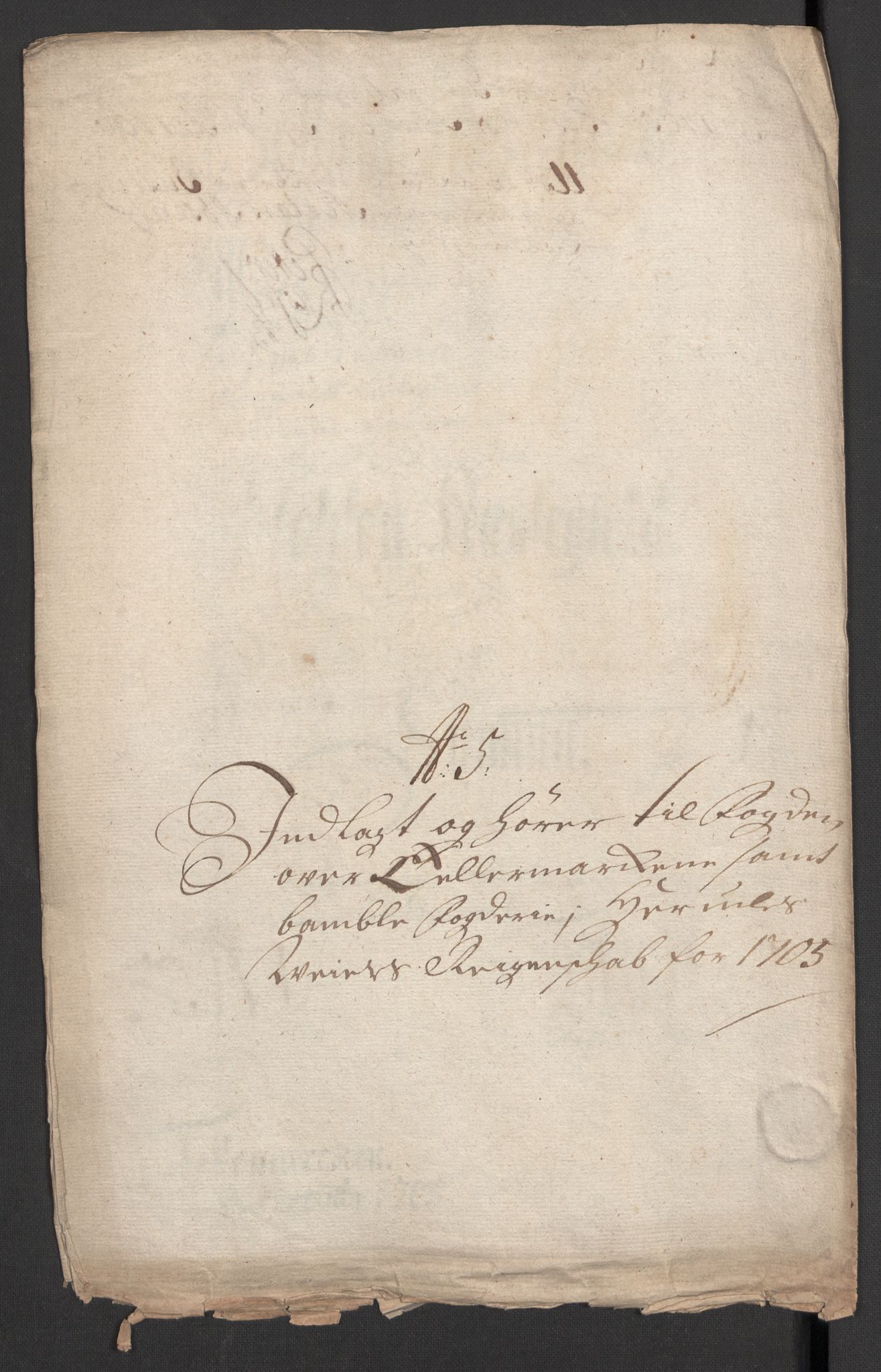 Rentekammeret inntil 1814, Reviderte regnskaper, Fogderegnskap, AV/RA-EA-4092/R36/L2114: Fogderegnskap Øvre og Nedre Telemark og Bamble, 1705, p. 5