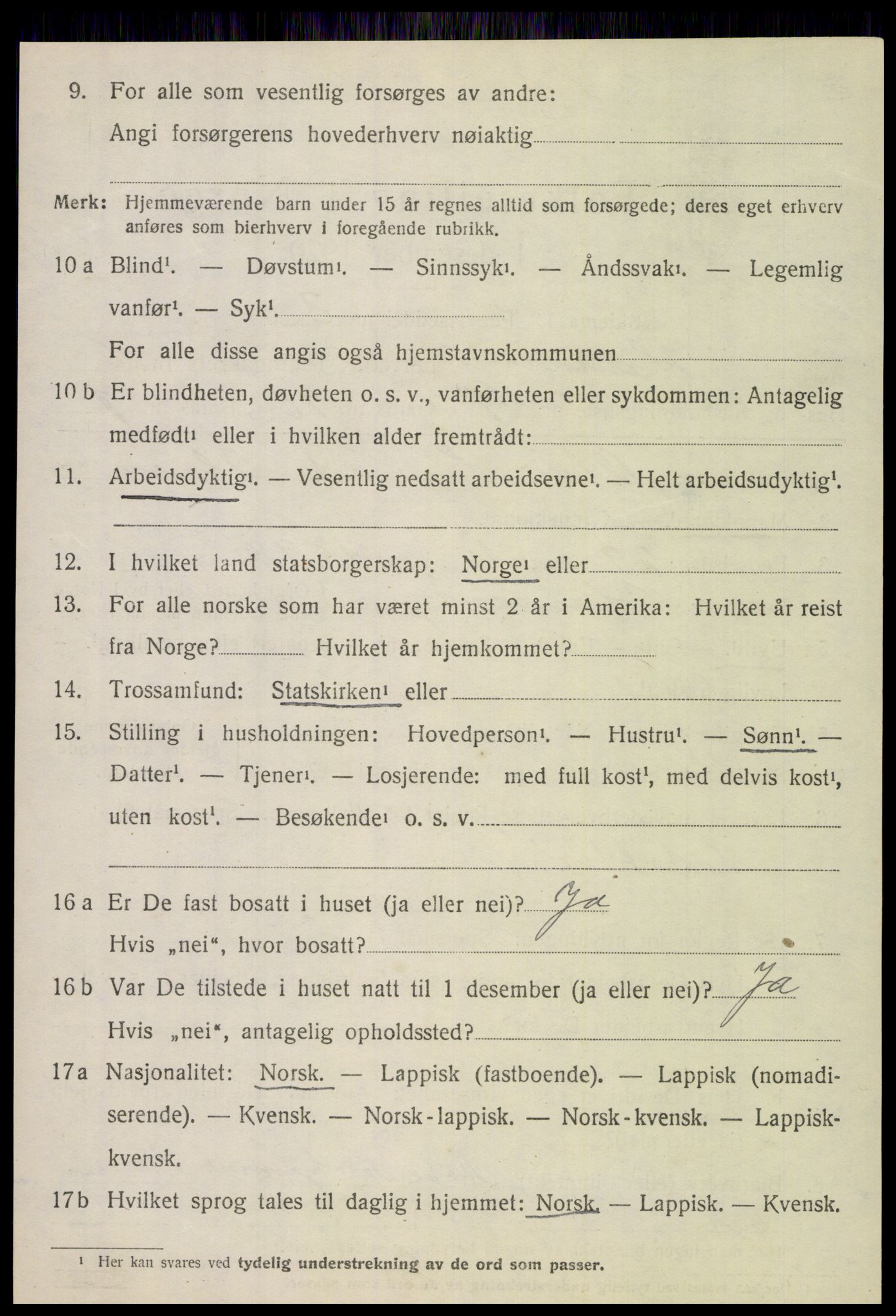 SAT, 1920 census for Hamarøy, 1920, p. 2947