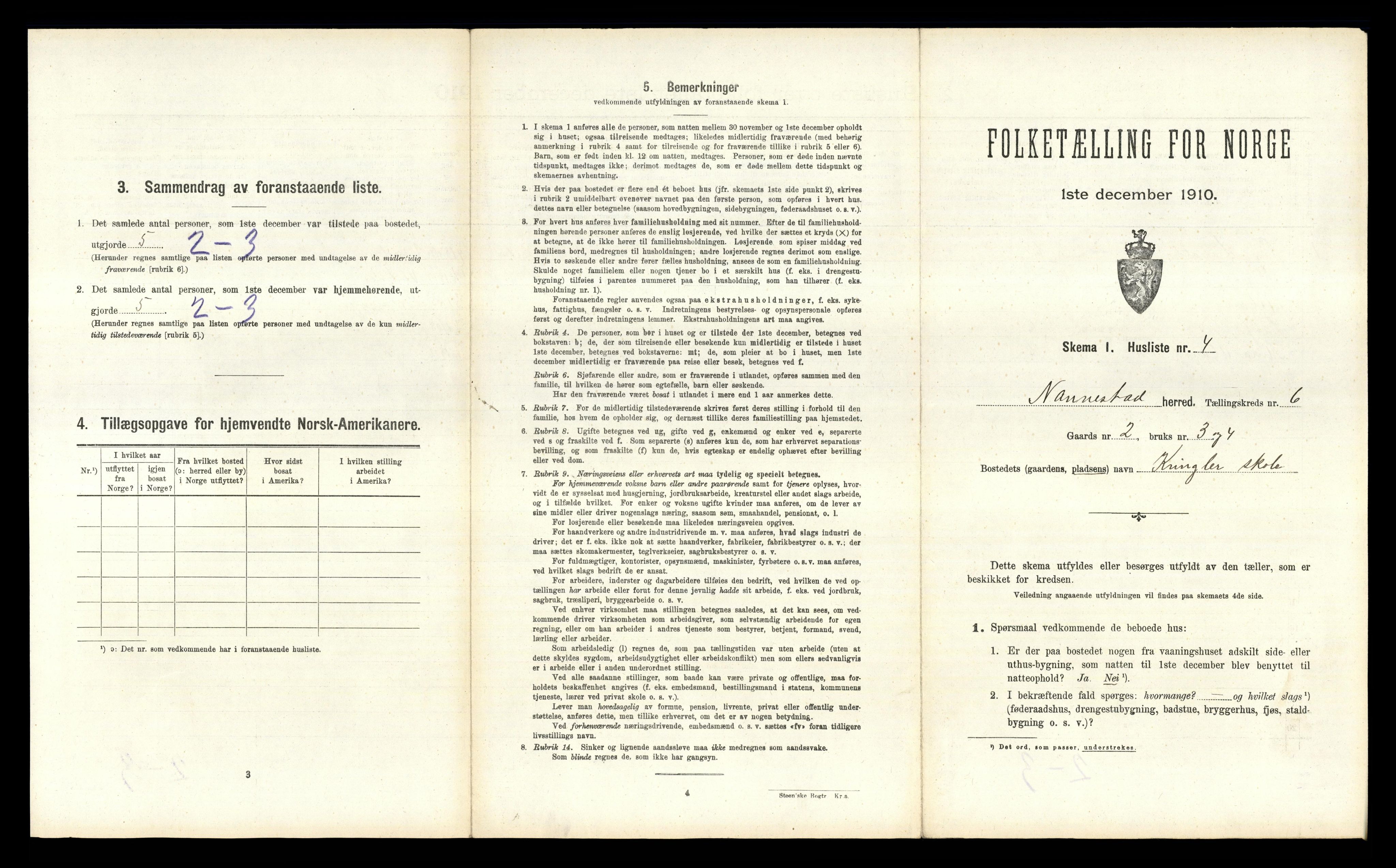RA, 1910 census for Nannestad, 1910, p. 685