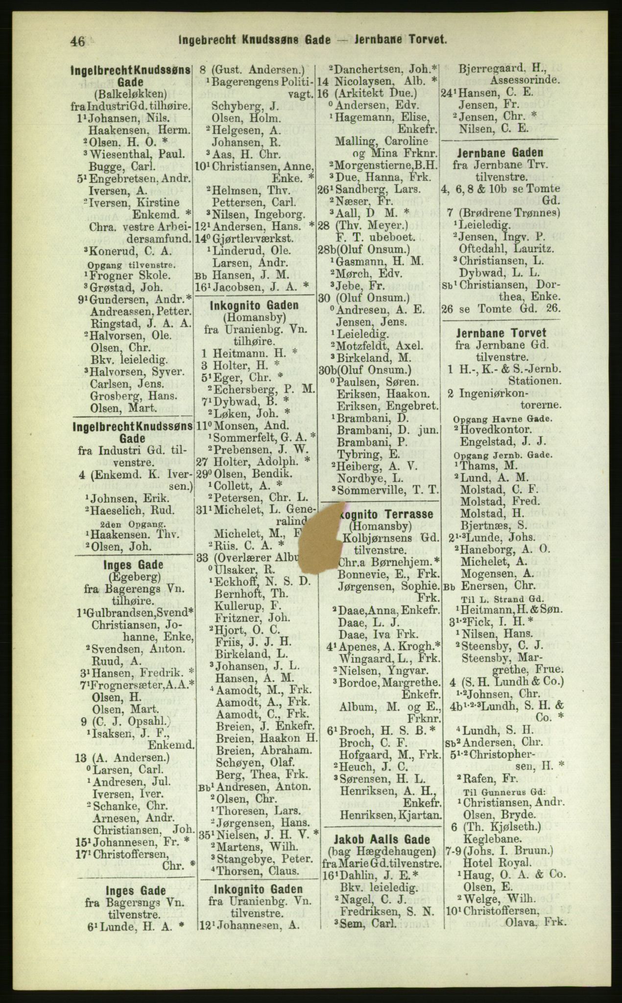Kristiania/Oslo adressebok, PUBL/-, 1883, p. 46