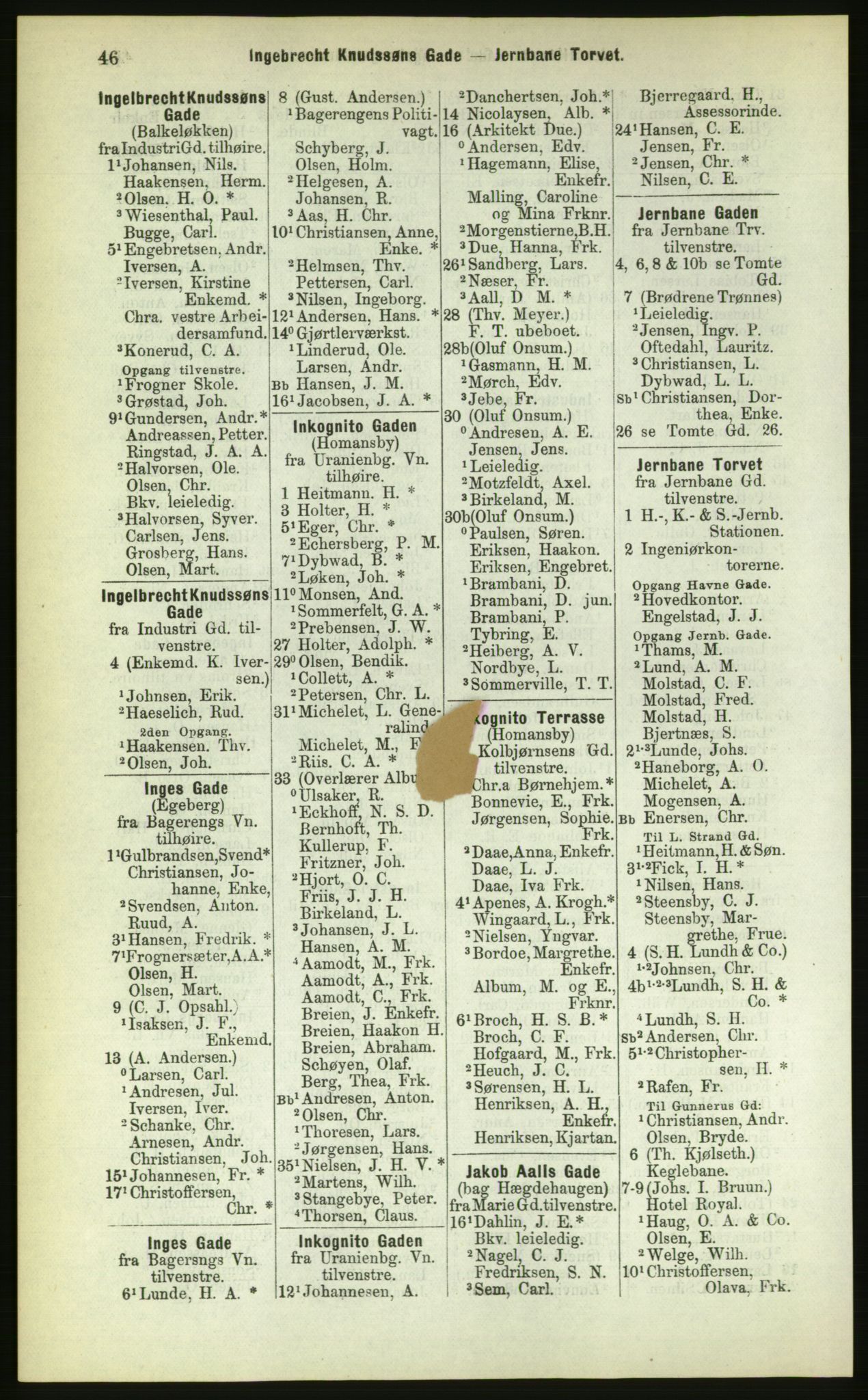 Kristiania/Oslo adressebok, PUBL/-, 1883, p. 46
