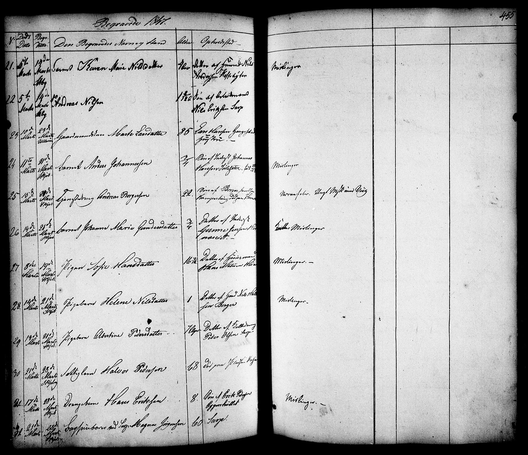 Skjeberg prestekontor Kirkebøker, AV/SAO-A-10923/F/Fa/L0006: Parish register (official) no. I 6, 1846-1858, p. 455