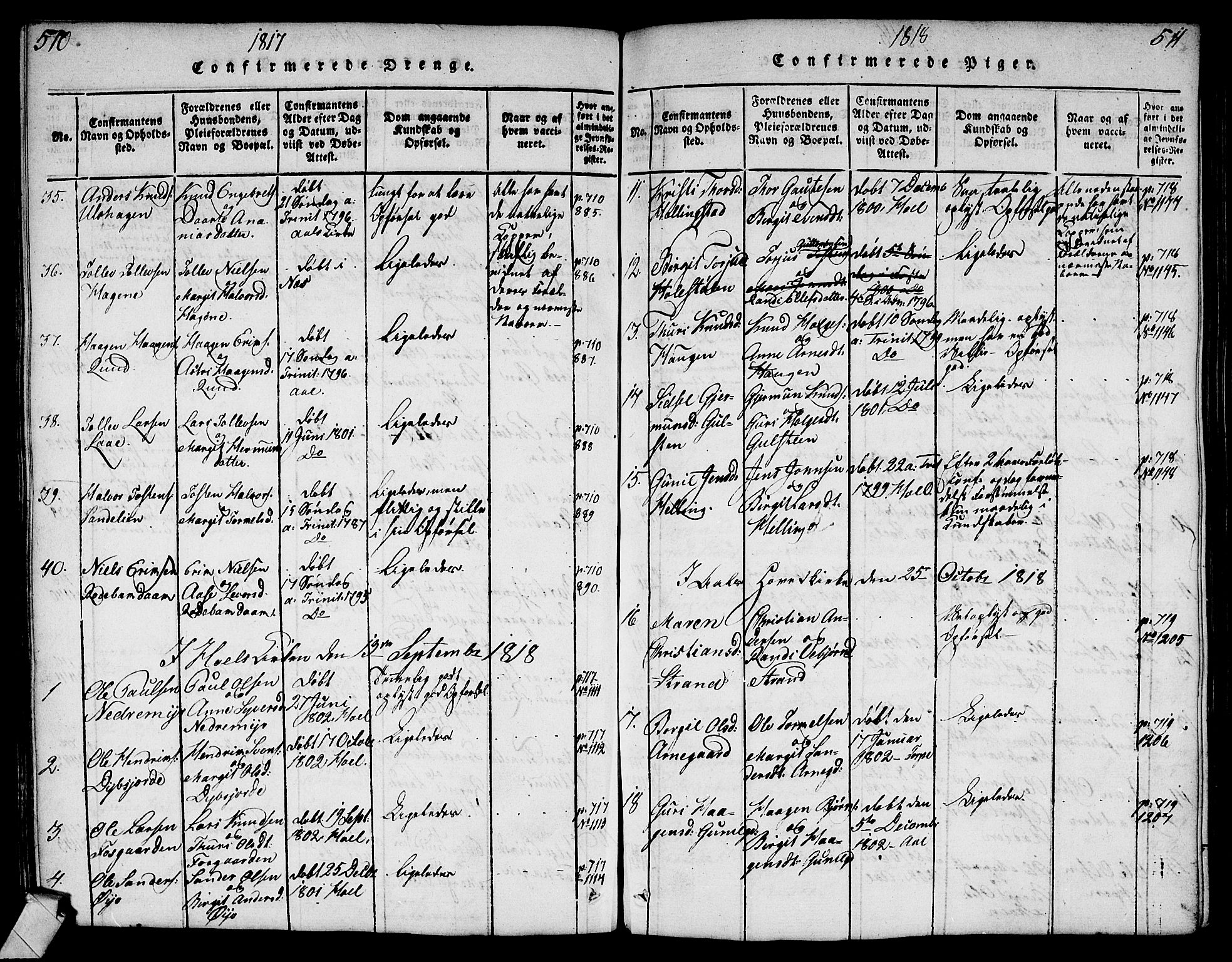 Ål kirkebøker, AV/SAKO-A-249/G/Ga/L0001: Parish register (copy) no. 1, 1815-1829, p. 512-513