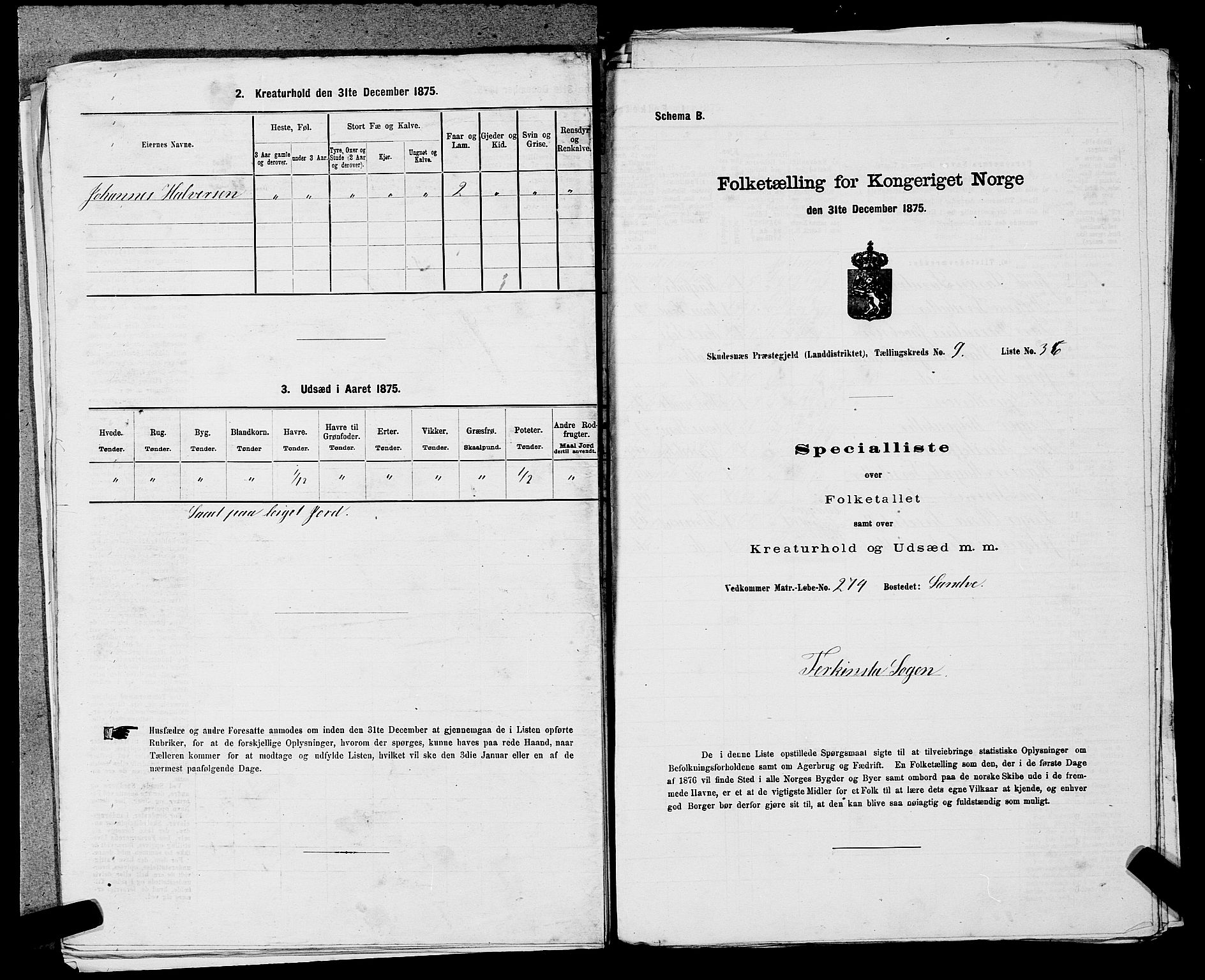 SAST, 1875 census for 1150L Skudenes/Falnes, Åkra og Ferkingstad, 1875, p. 1214