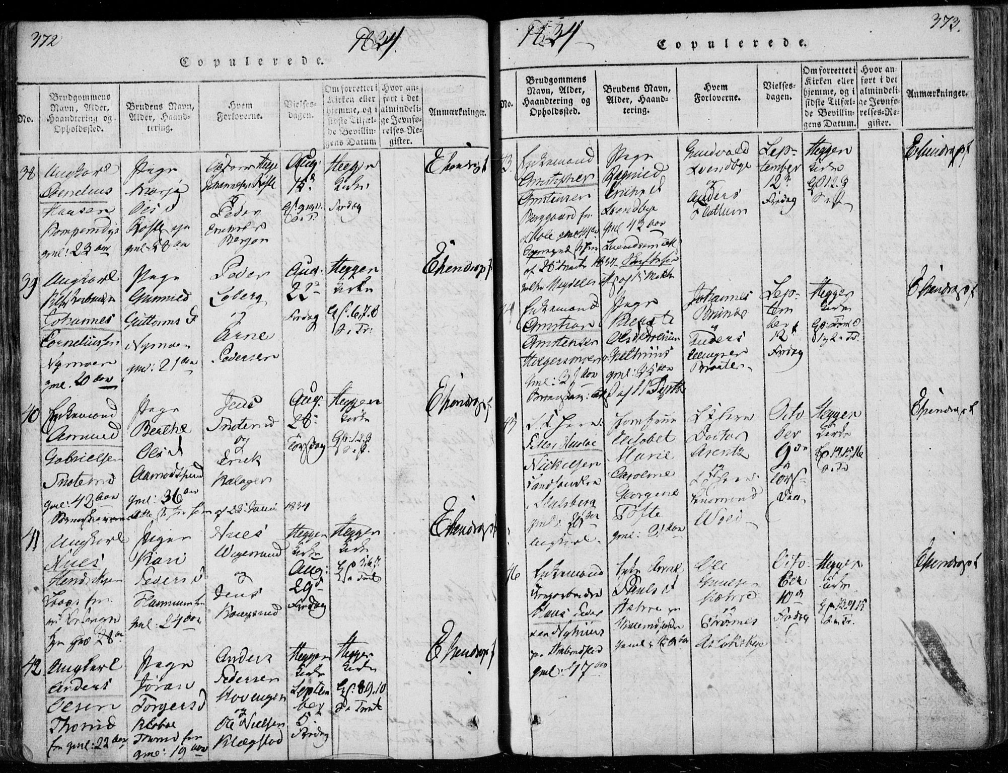 Modum kirkebøker, AV/SAKO-A-234/F/Fa/L0006: Parish register (official) no. 6, 1832-1841, p. 372-373