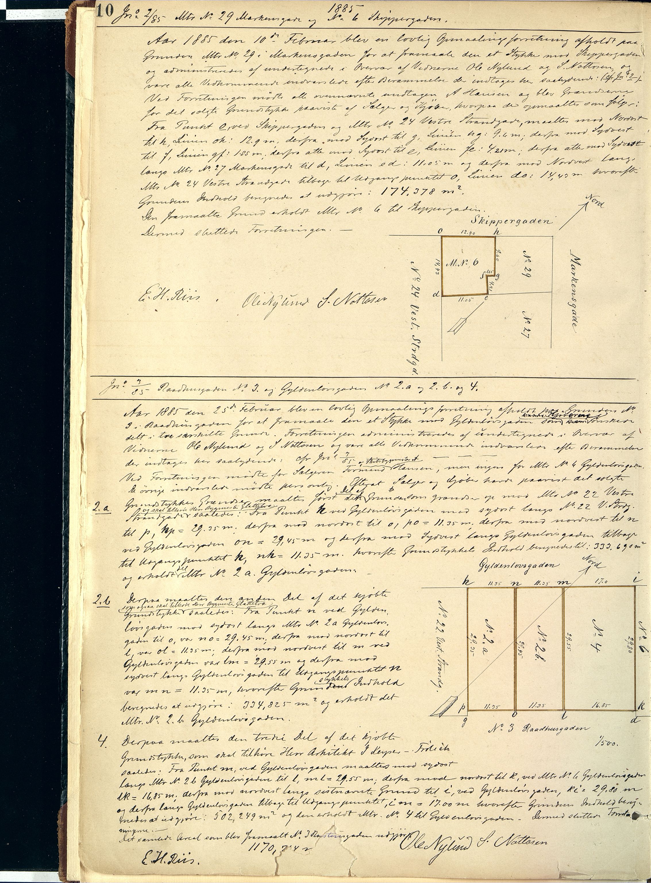 Kristiansand By - Magistraten, ARKSOR/1001KG122/I/Ic/L0008: Grunnmålingsprotokoll nr.6 (d), 1884-1908