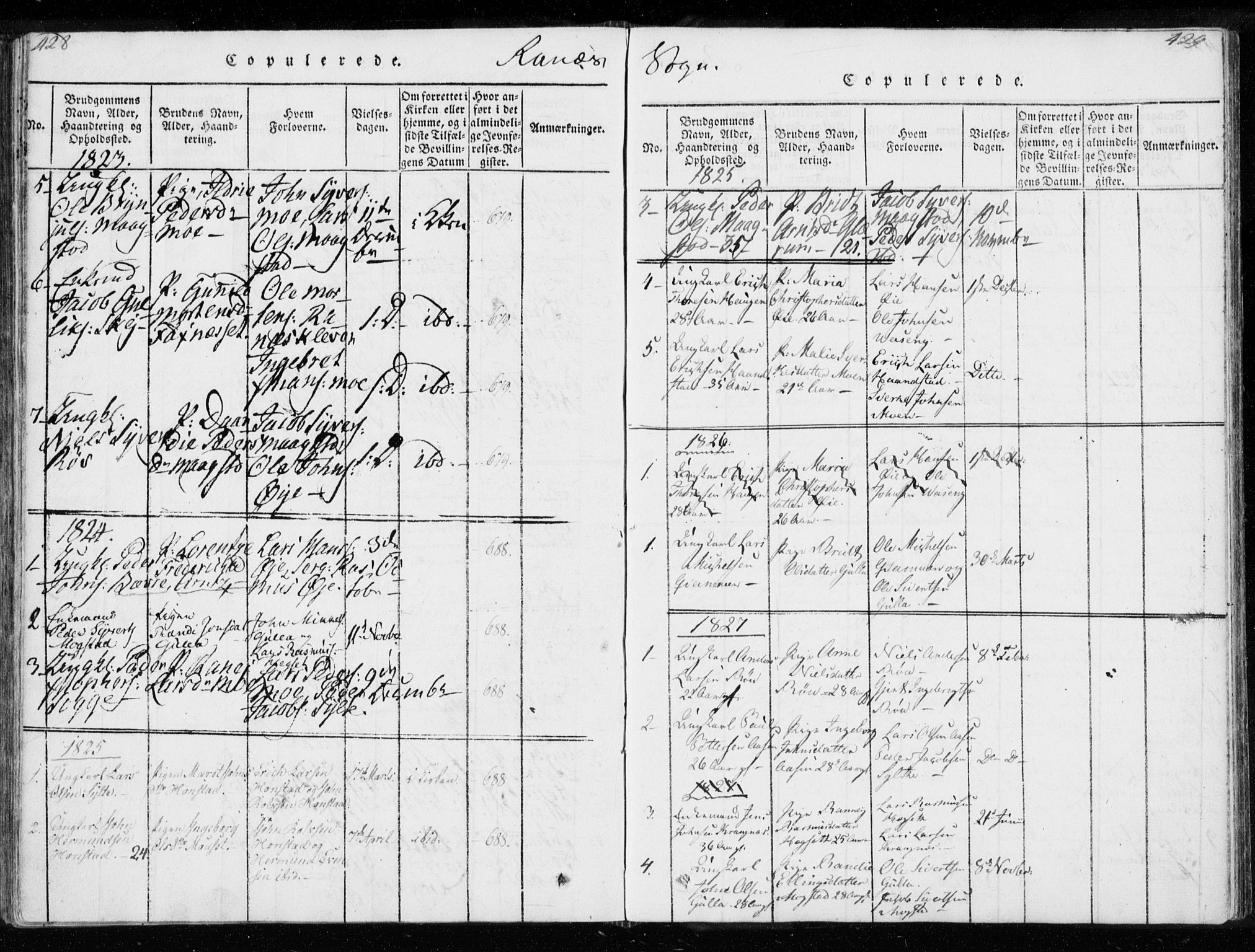 Ministerialprotokoller, klokkerbøker og fødselsregistre - Møre og Romsdal, AV/SAT-A-1454/595/L1041: Parish register (official) no. 595A03, 1819-1829, p. 428-429