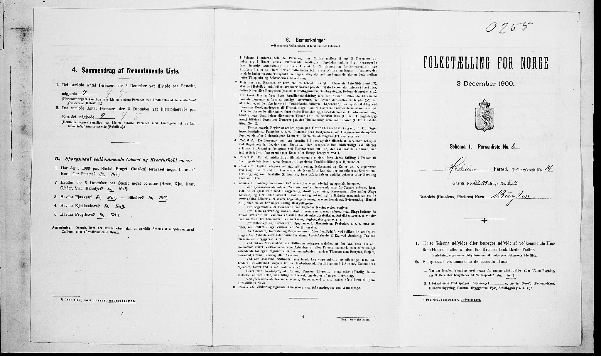 RA, 1900 census for Hedrum, 1900, p. 1251