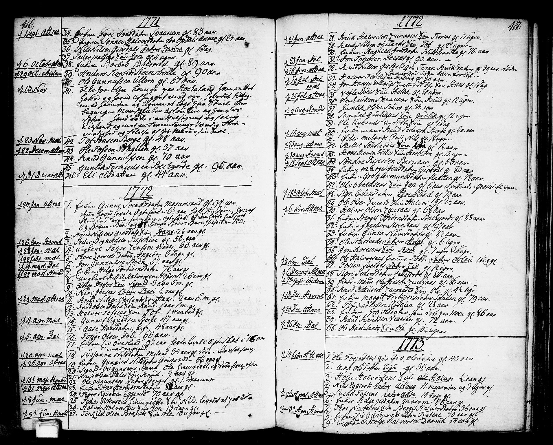 Tinn kirkebøker, SAKO/A-308/F/Fa/L0002: Parish register (official) no. I 2, 1757-1810, p. 416-417