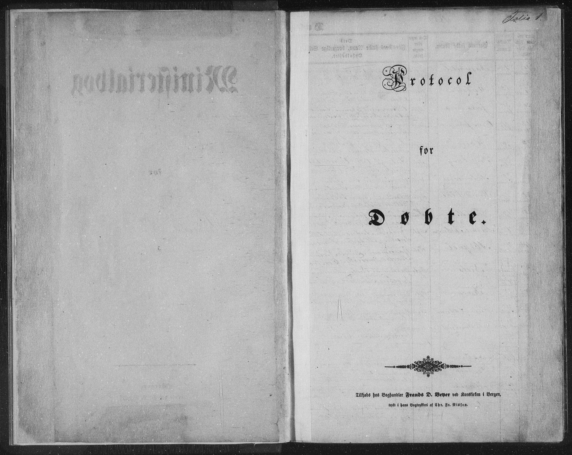 Sund sokneprestembete, AV/SAB-A-99930: Parish register (copy) no. B 1, 1852-1873, p. 1